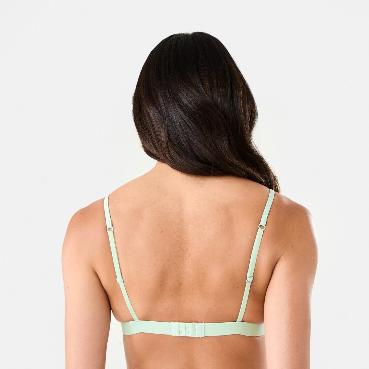 3 Co-ordinated Lace & Satin Bralette Tea Green, 3 of 7