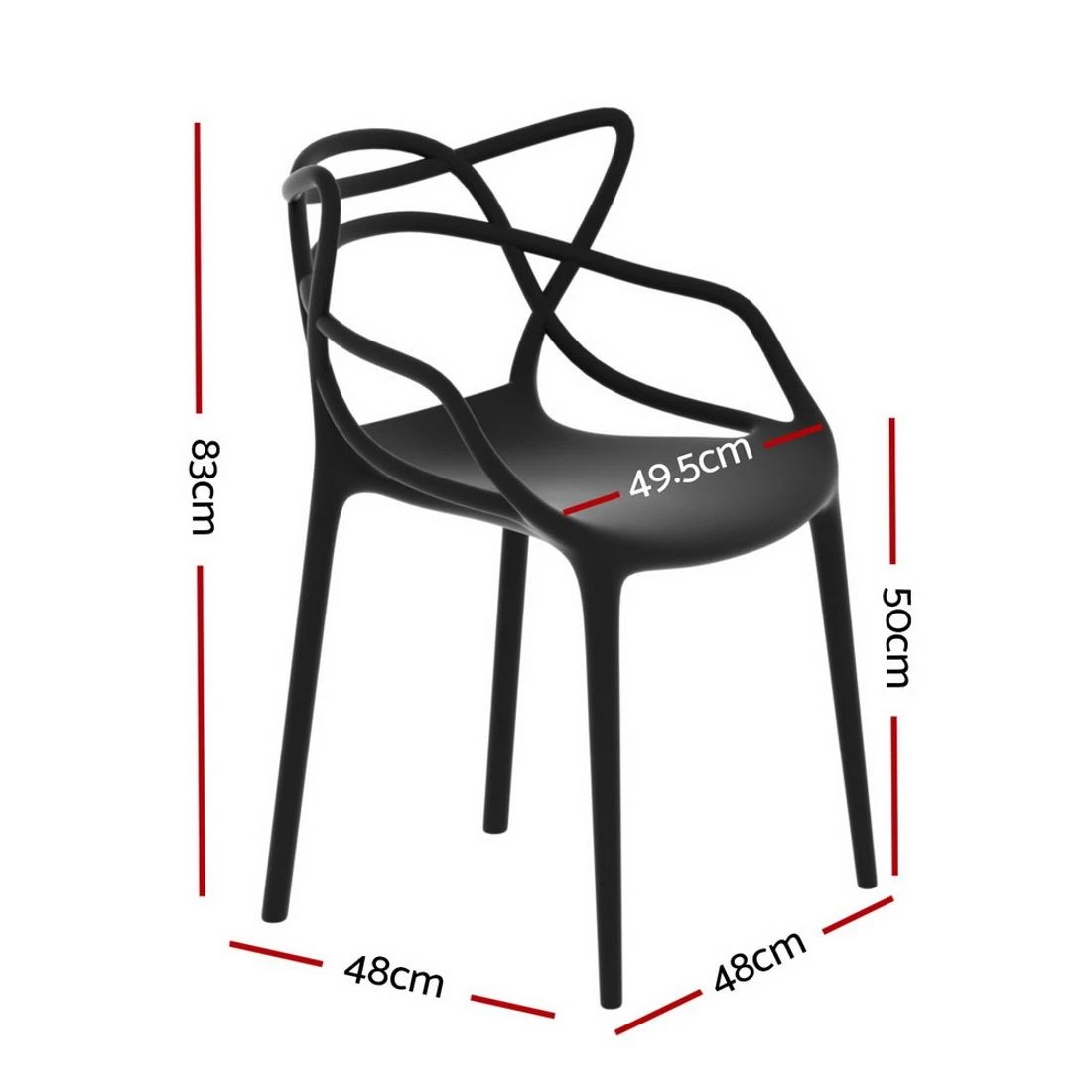 2 Gardeon 4PC Outdoor Dining Chairs PP Portable Stackable Chair Patio Furniture - Black, 2 of 4