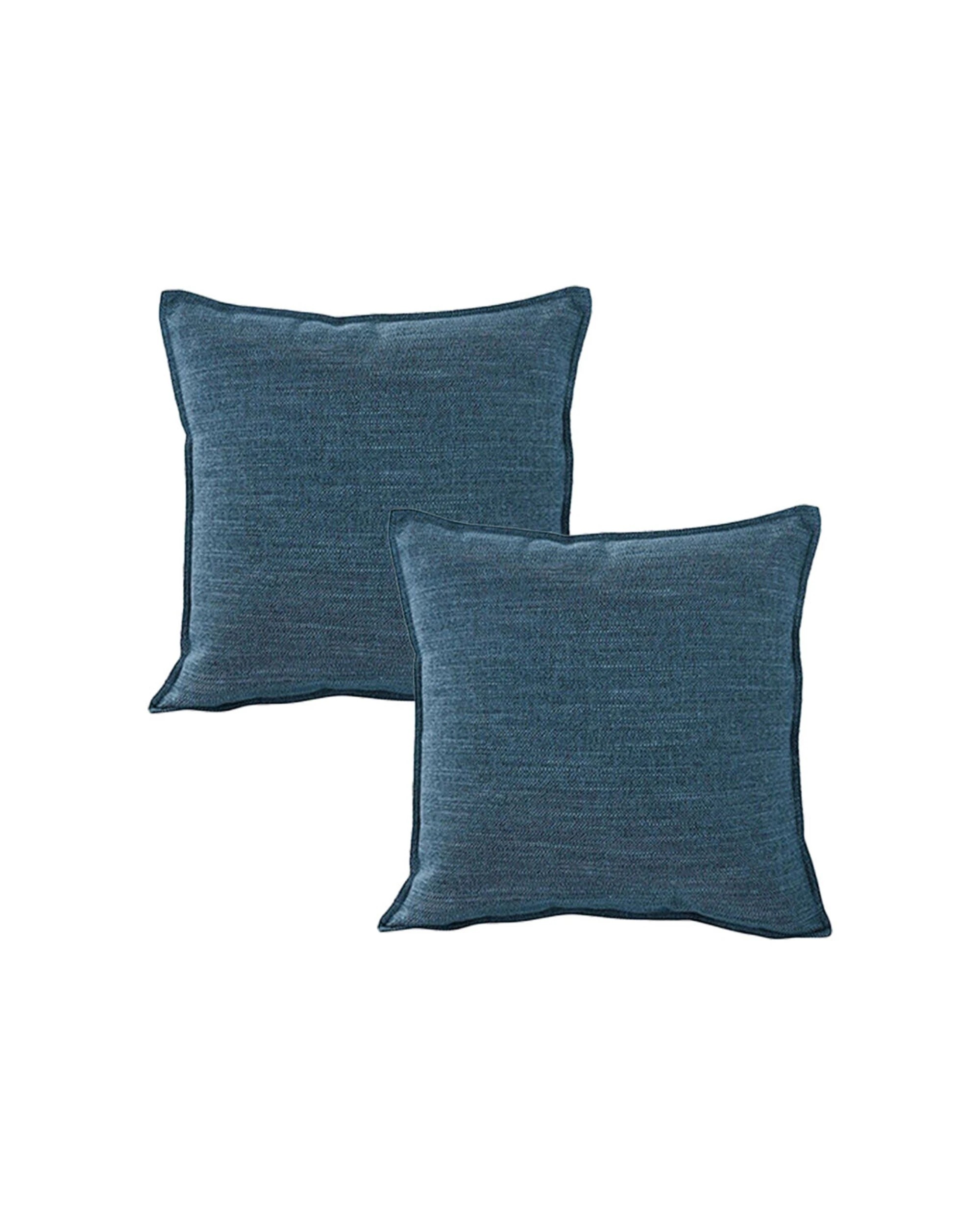 1 Jason Commercial Square Linen Look Bed Cushion Marine 2PK 44x44cm - Blue, 1 of 4