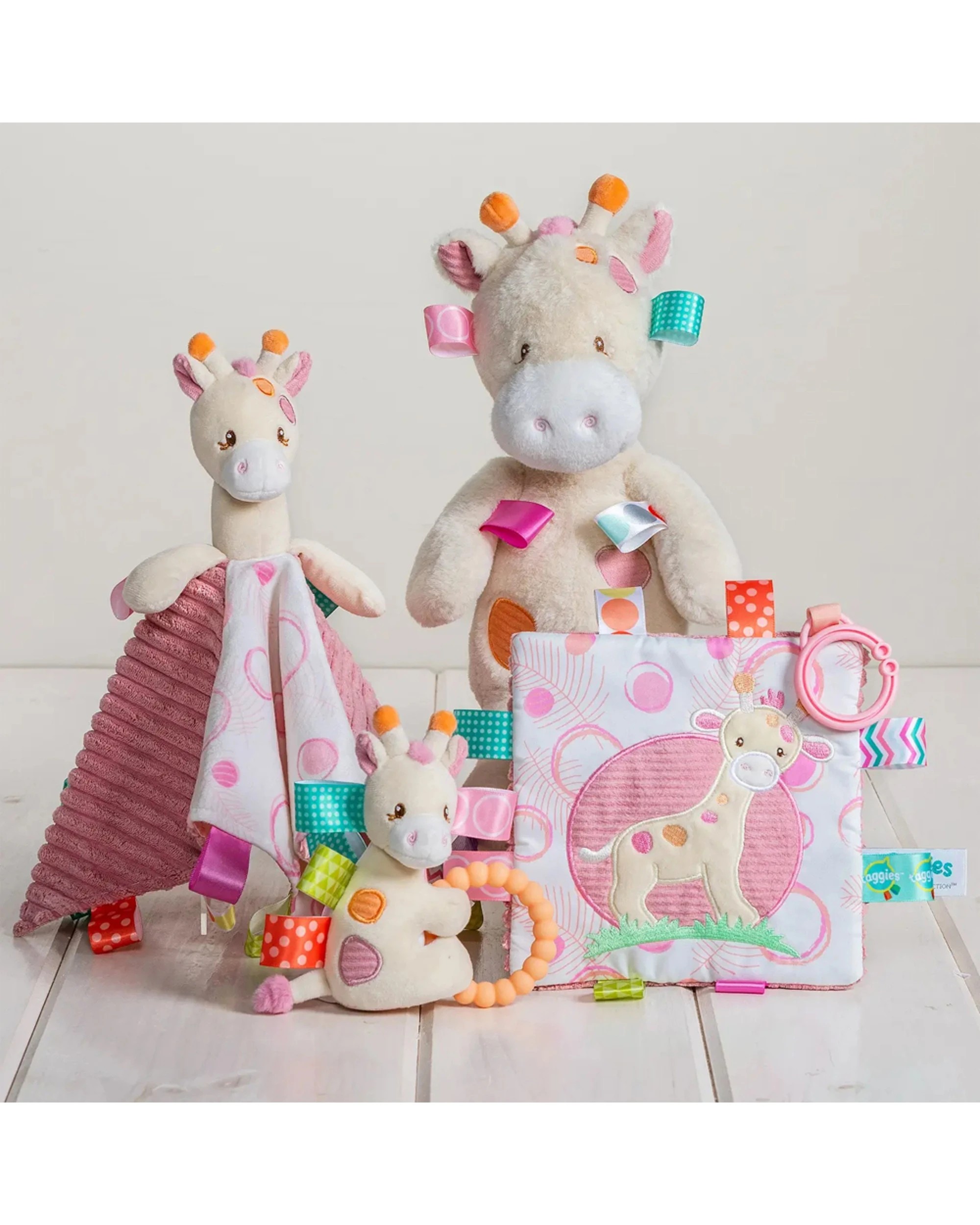 5 Mary Meyer Taggies 2pc Tilly Giraffe Soft Plush Kids Toy 30cm - Green, 5 of 6