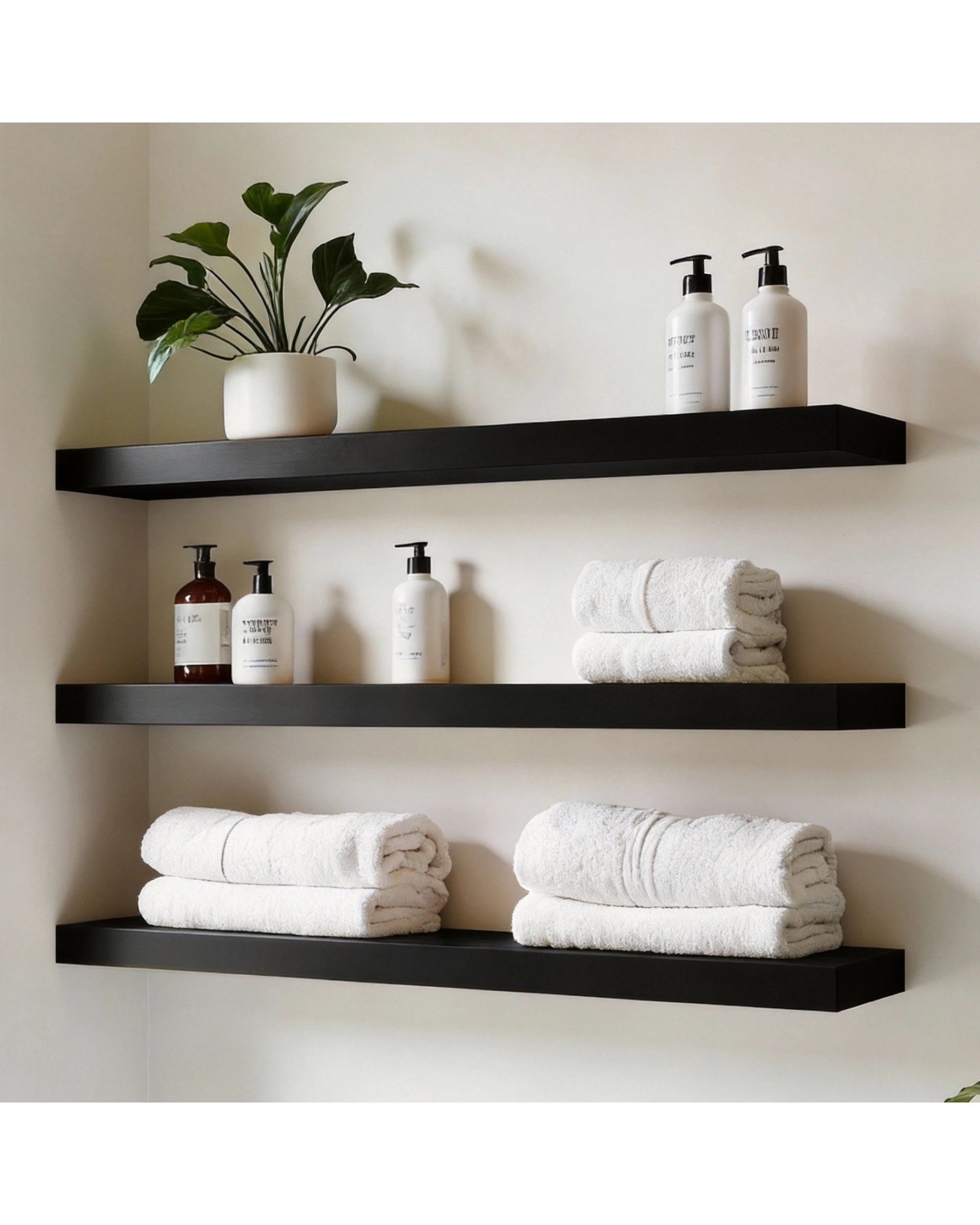 10 Takara Seiso Floating Wall Shelves Display Rack (Set of 3) Large 90cm - Black, 10 of 10