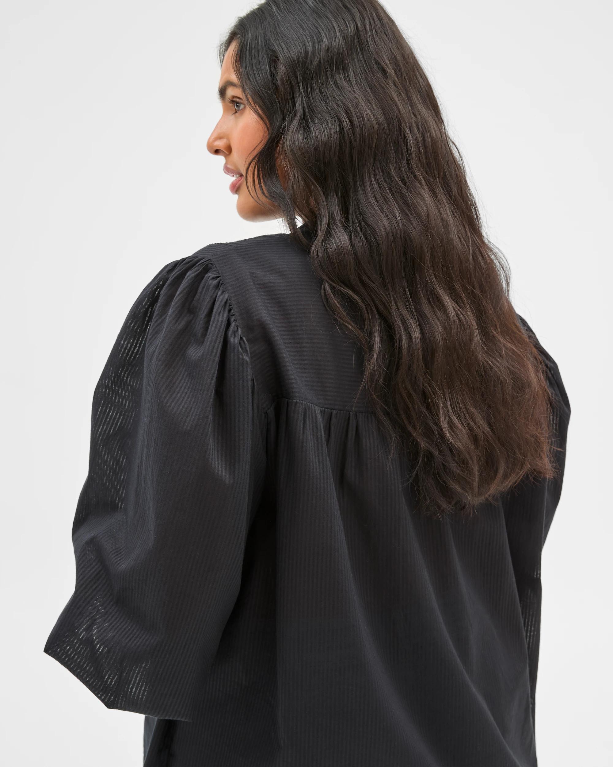 7 Target Plus Size Long Sleeve Broderie Blouse BLACK STRIPE, 7 of 7