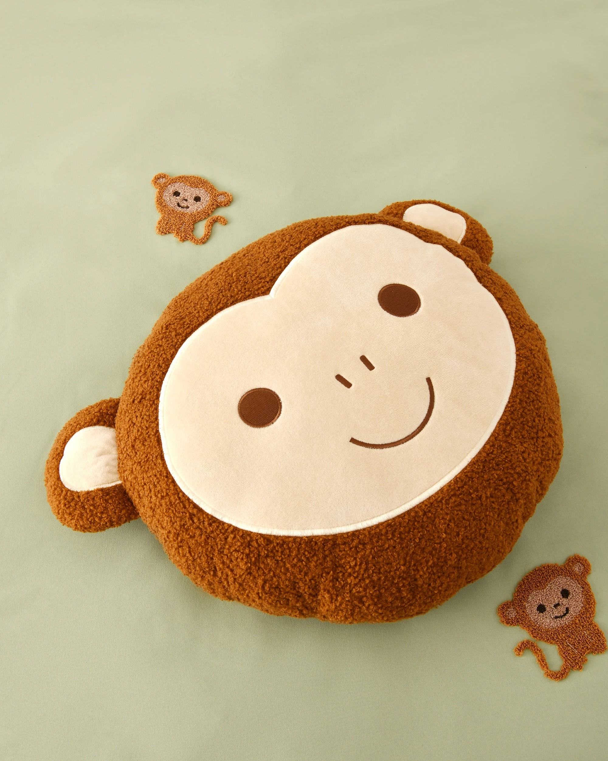 3 Jack & Ava Bongo the Monkey Boucle Fleece Cushion - Brown, 3 of 5