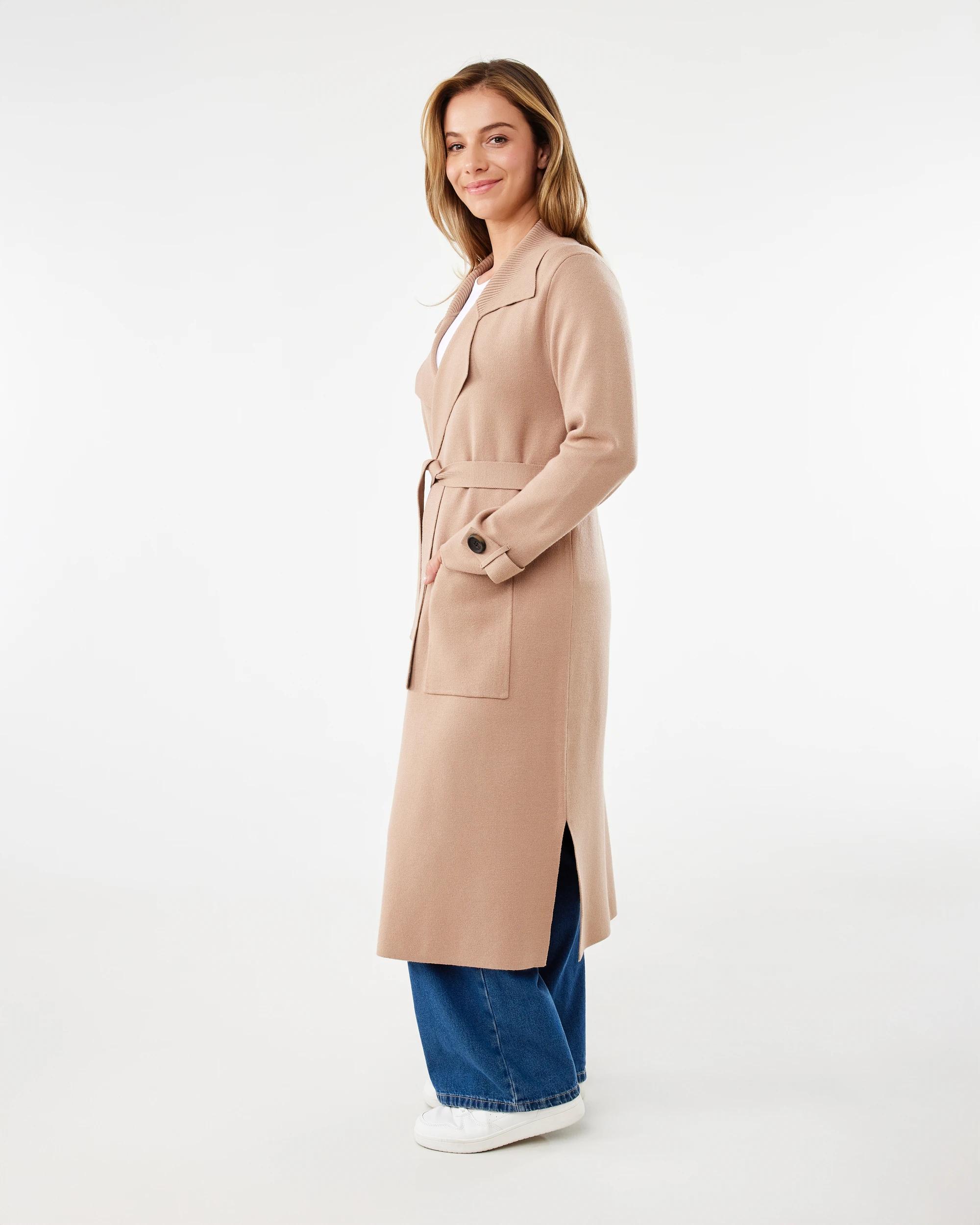 3 Trench Coatigan Natural, 3 of 7