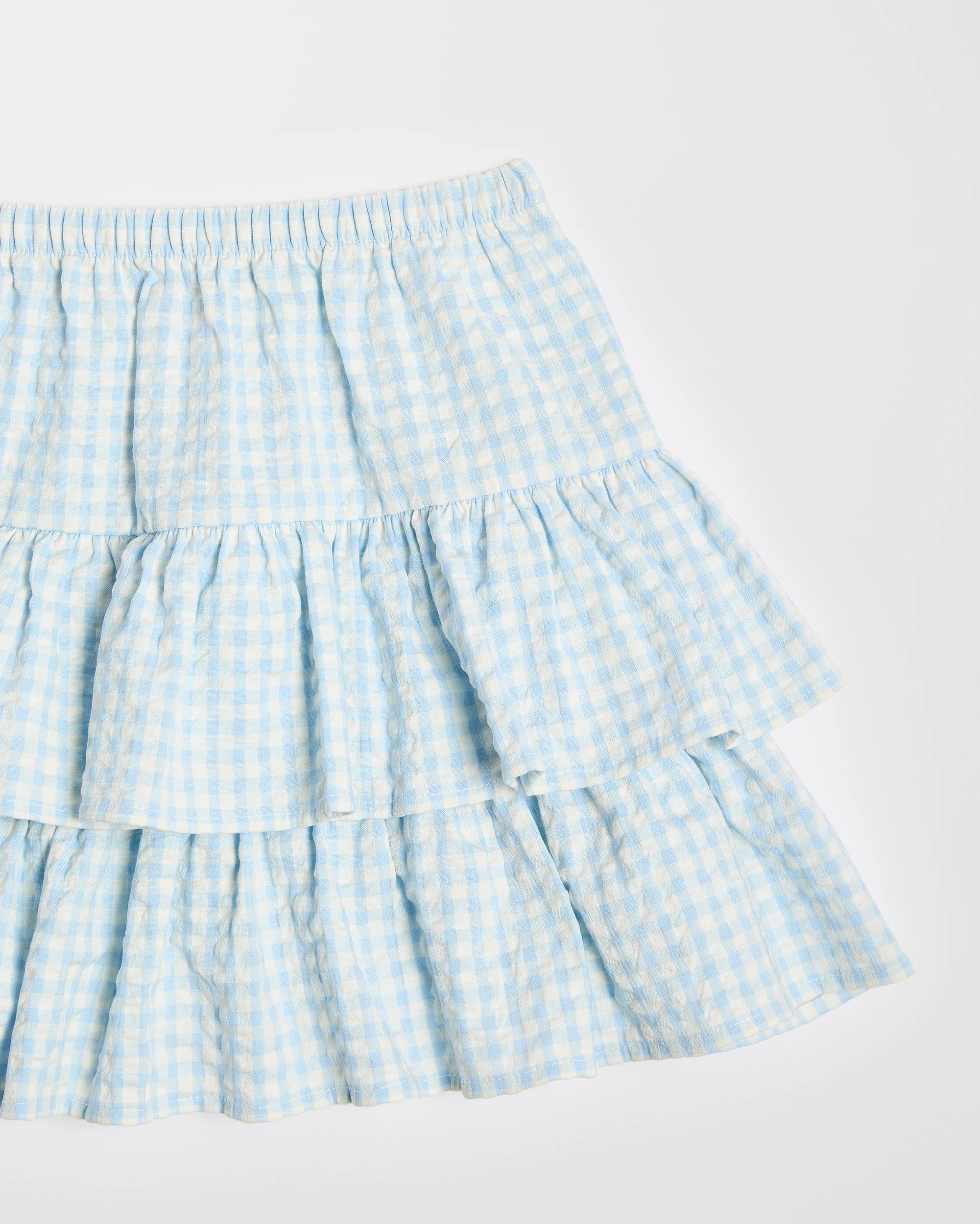 7 Target Textured Ruffle Skirt BLUE GINGHAM, 7 of 7
