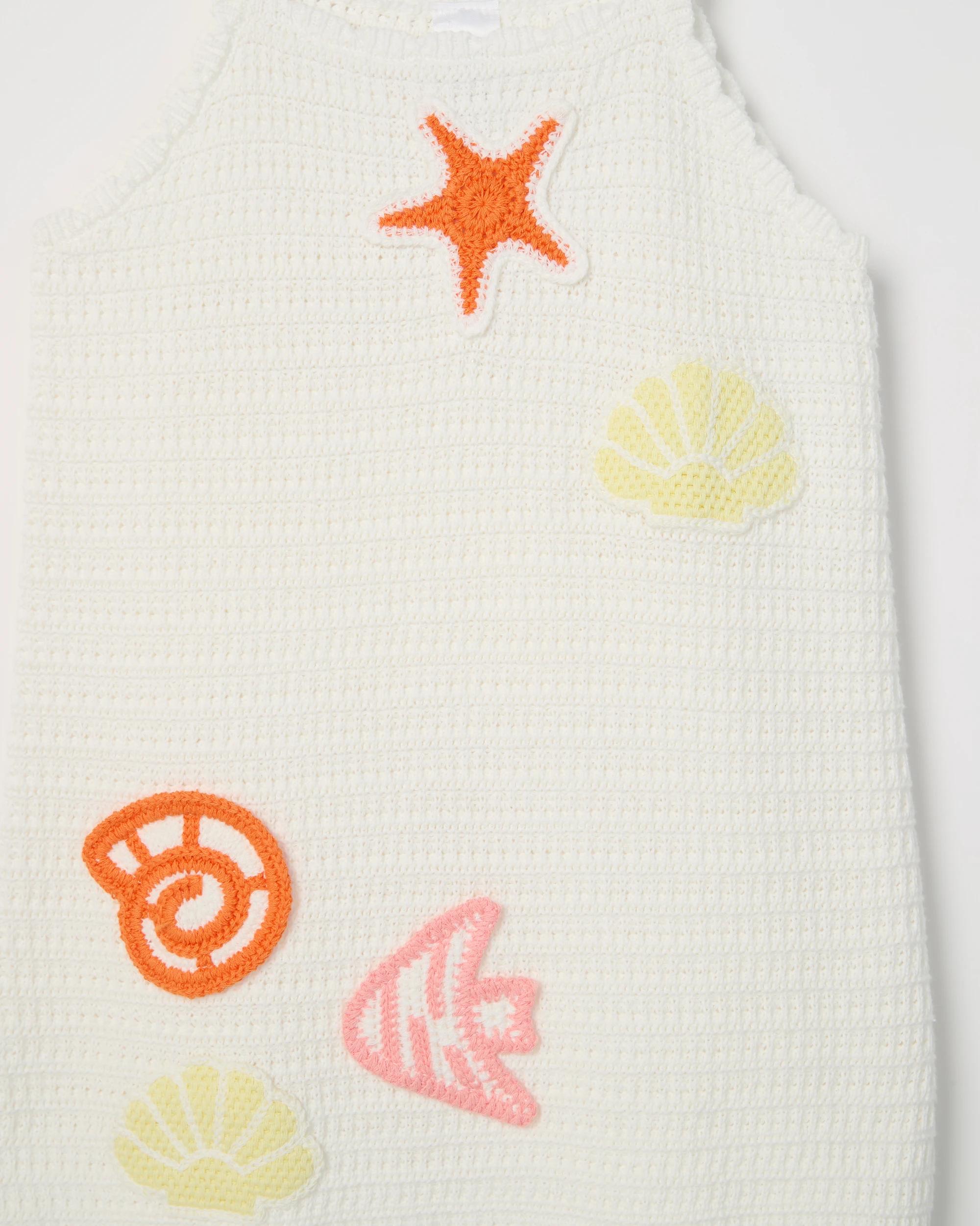 6 Target Kids Australian Cotton Crochet Knit Dress SEASHELL CREAM, 6 of 6