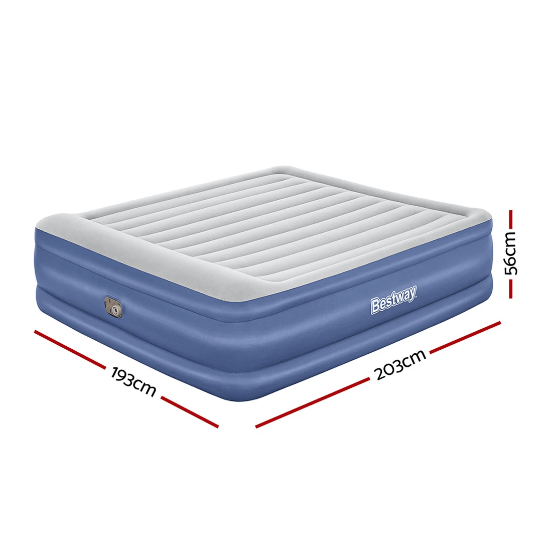 2 Bestway Air Mattress King Inflatable Bed 56cm Airbed - Blue, 2 of 6