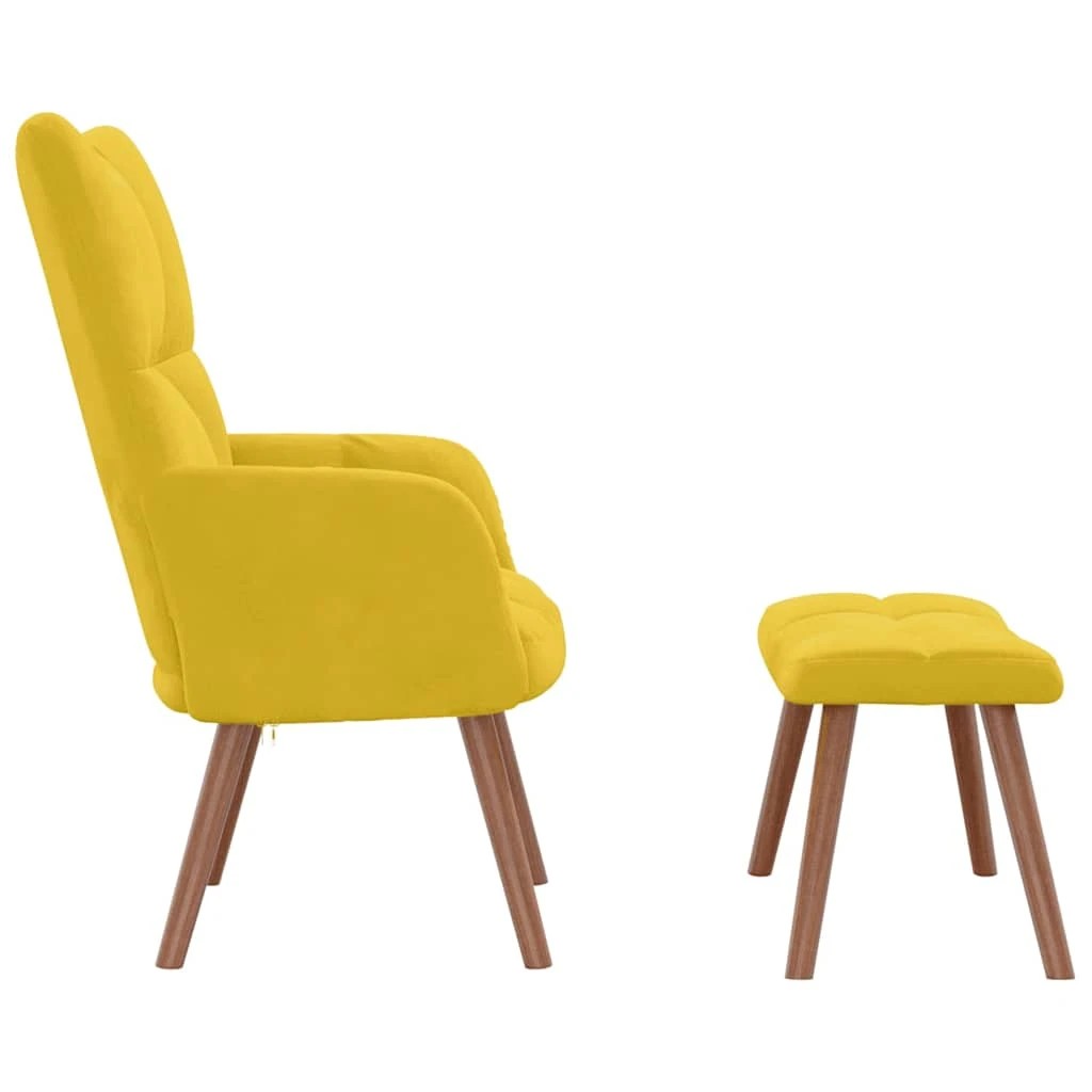 4 vidaXL Relaxing chair Footrest - Yellow, 4 of 9