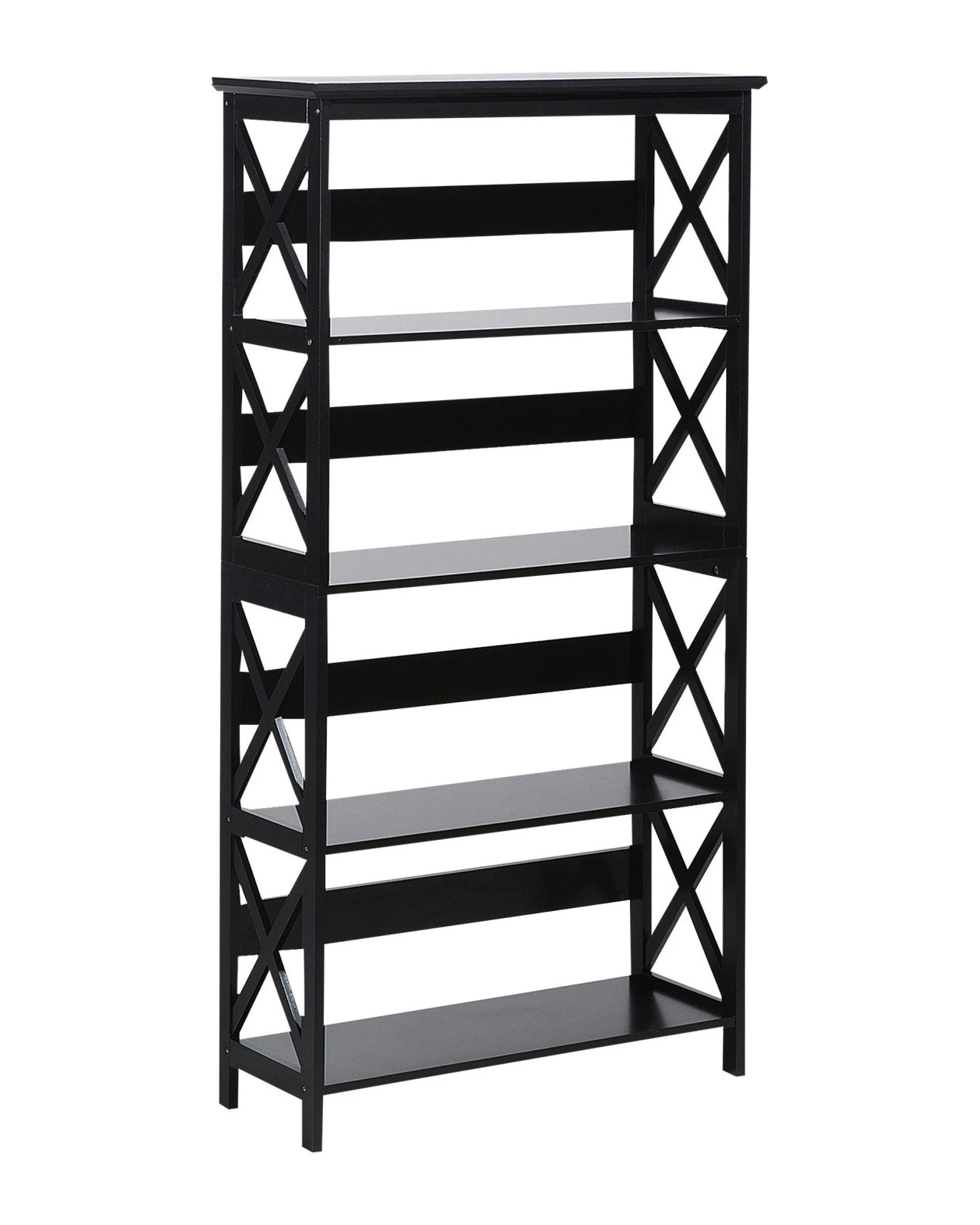 1 Sarantino Daphne 5-tier Cross Panel Bookshelf, 1 of 7
