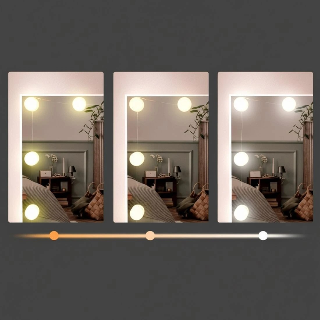 6 Artiss Dressing Table Set Stool 10 Led Bulbs - White, 6 of 8