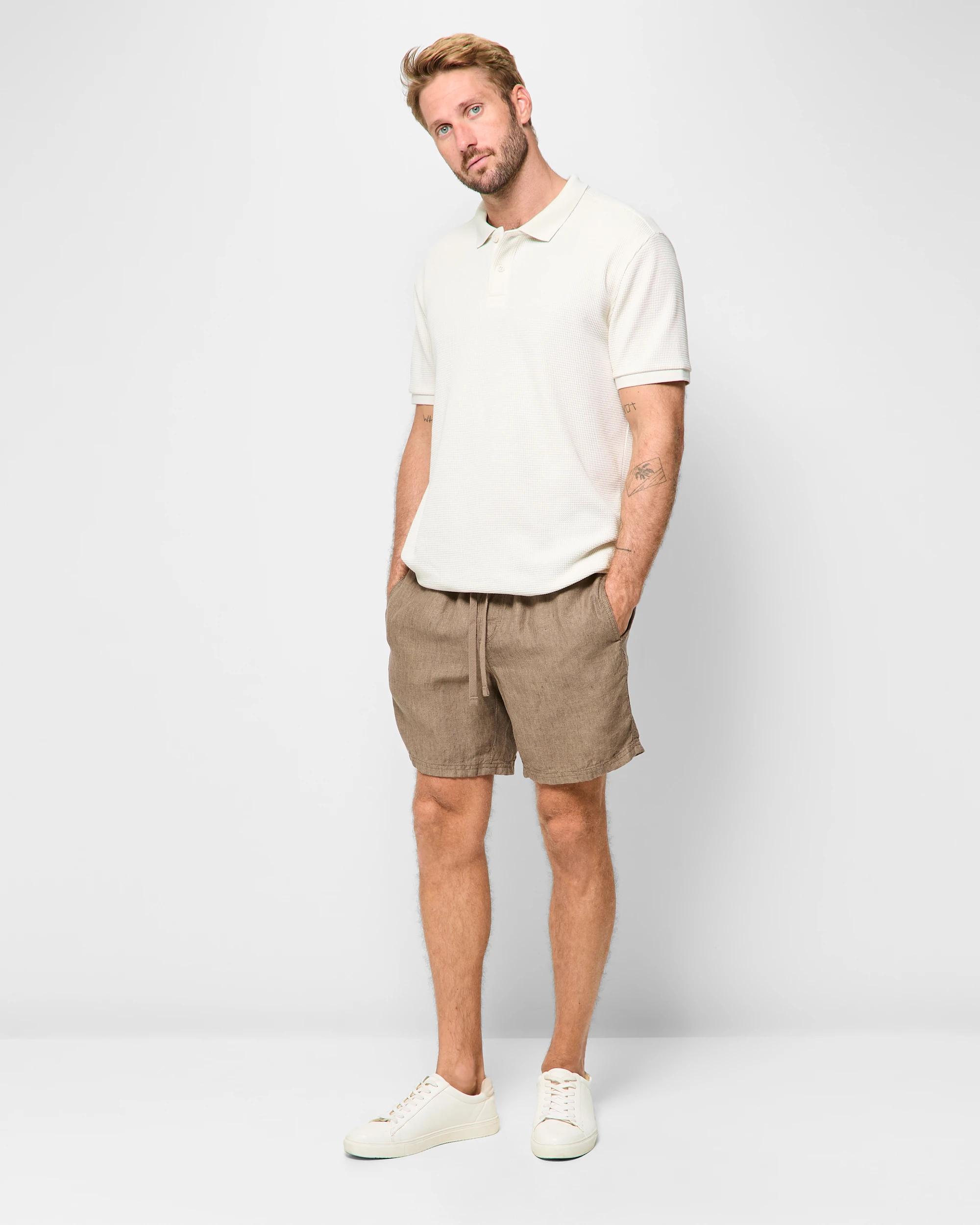 2 Target European Linen Shorts MUSHROOM, 2 of 6