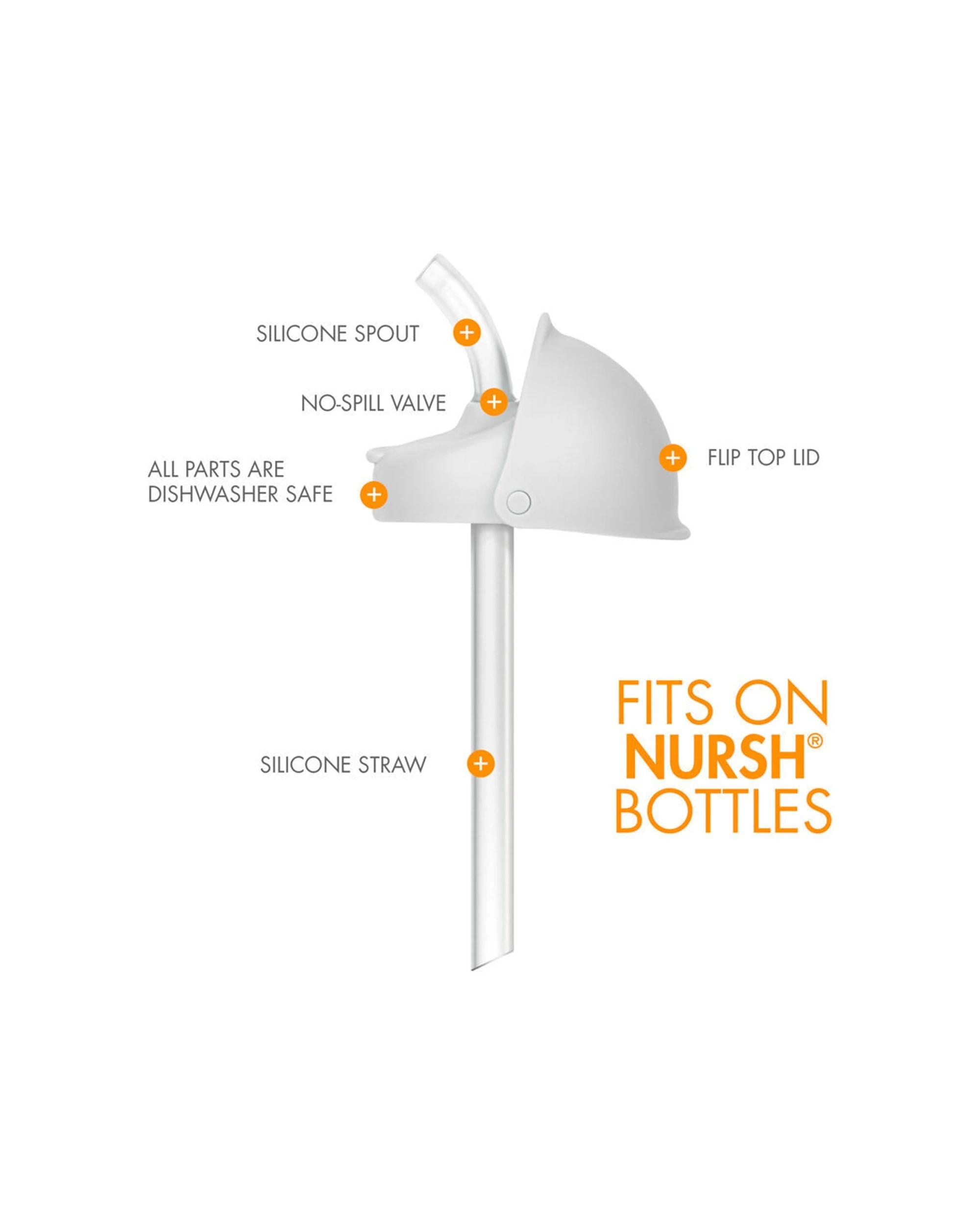 4 Boon 4x Nursh Silicon Straw Conversion Top for Bottles 2PK - Grey, 4 of 4