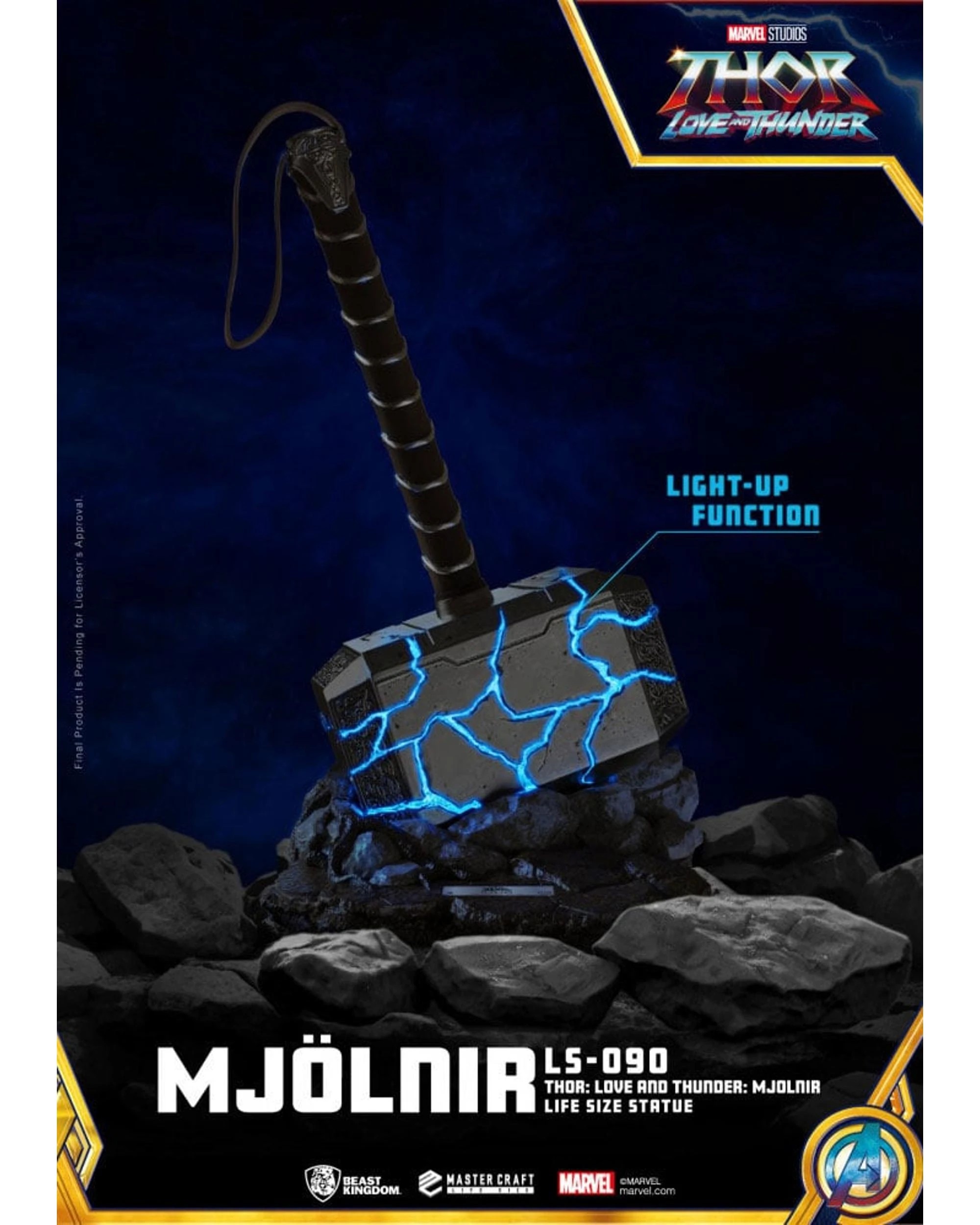 2 Beast Kingdom Marvel Life Size Thor Love And Thunder Mjolnir Statue, 2 of 5