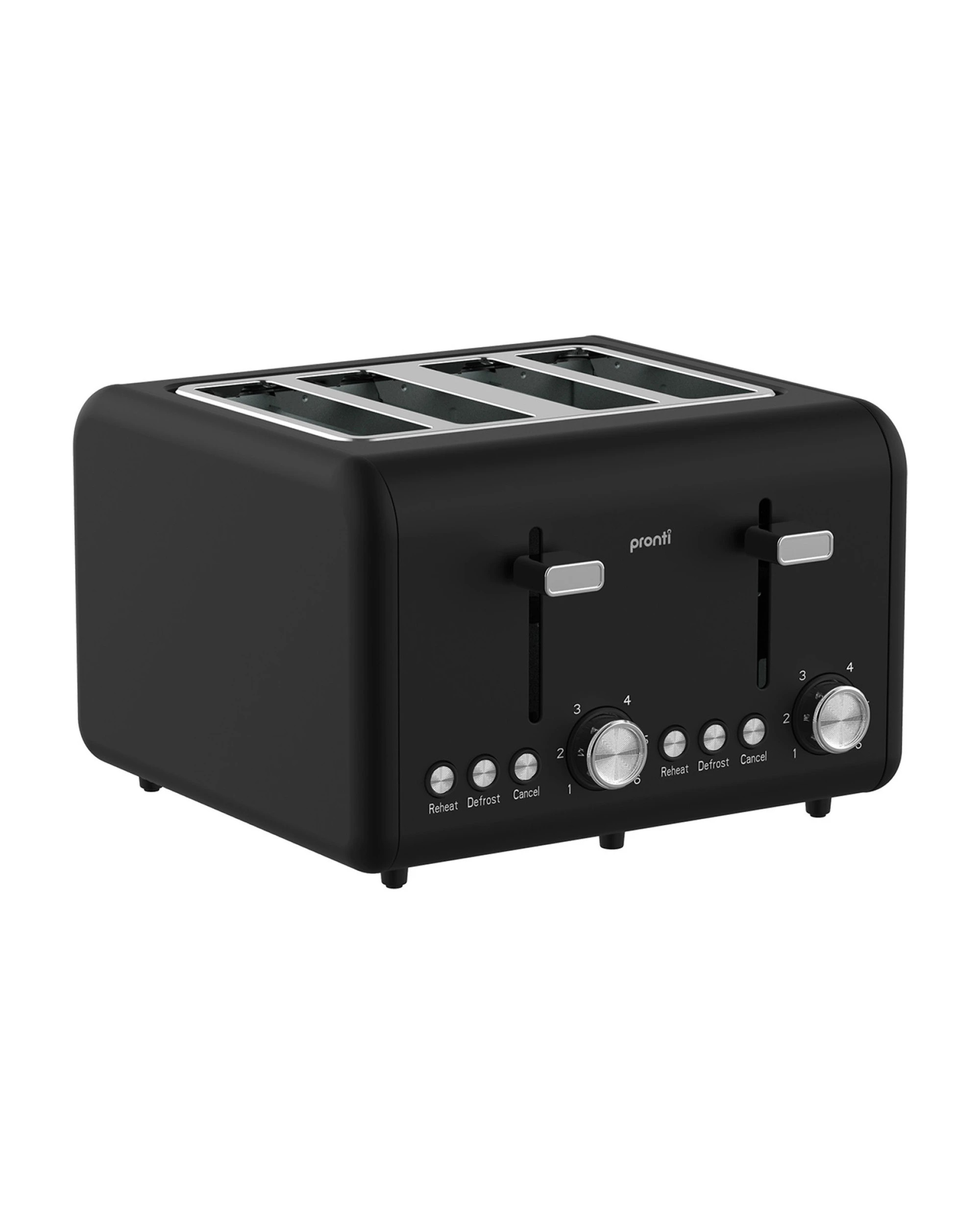 1 Pronti Silver Noir Collection 4 Slice Toaster with Dual Controls, 1 of 6