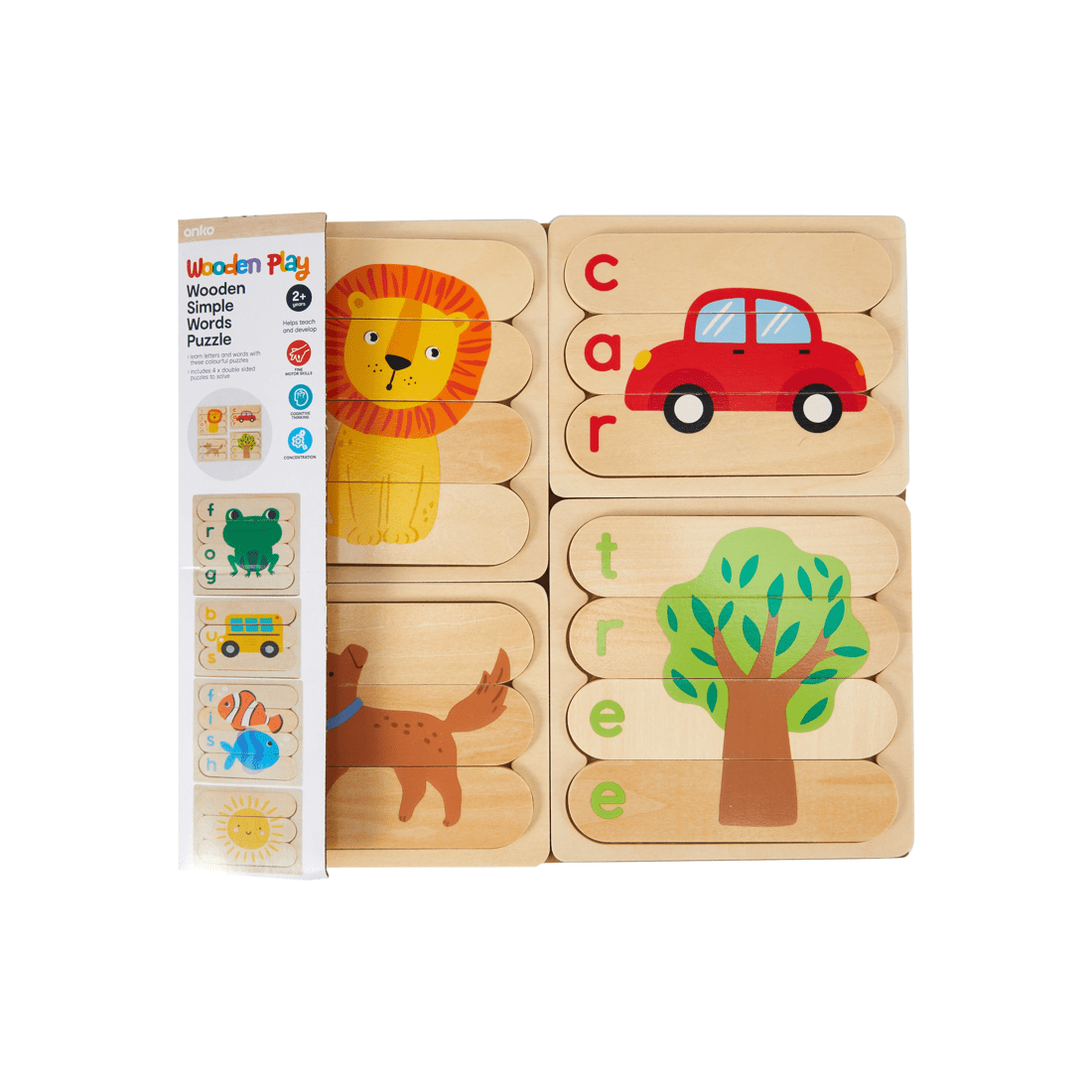 1 Wooden Simple Words Puzzle, 1 of 6