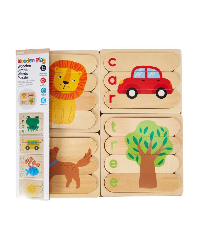 Wooden Simple Words Pu