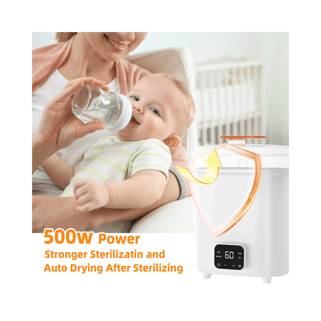 4 Advwin 4-in-1 Baby Bottle Sterilizer and Dryer, Universal Fit For All Baby Items,breast Pump Accessories, 4 of 8