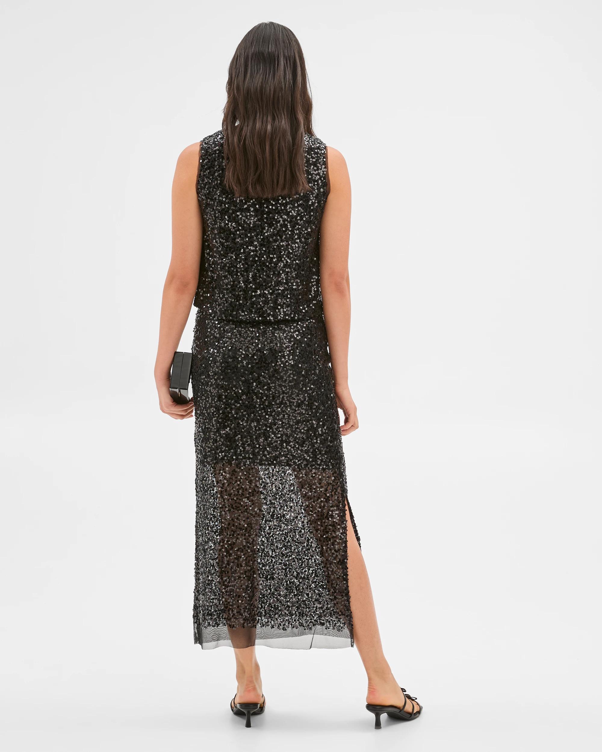 4 Sequin Pencil Skirt - Preview BLACK, 4 of 5