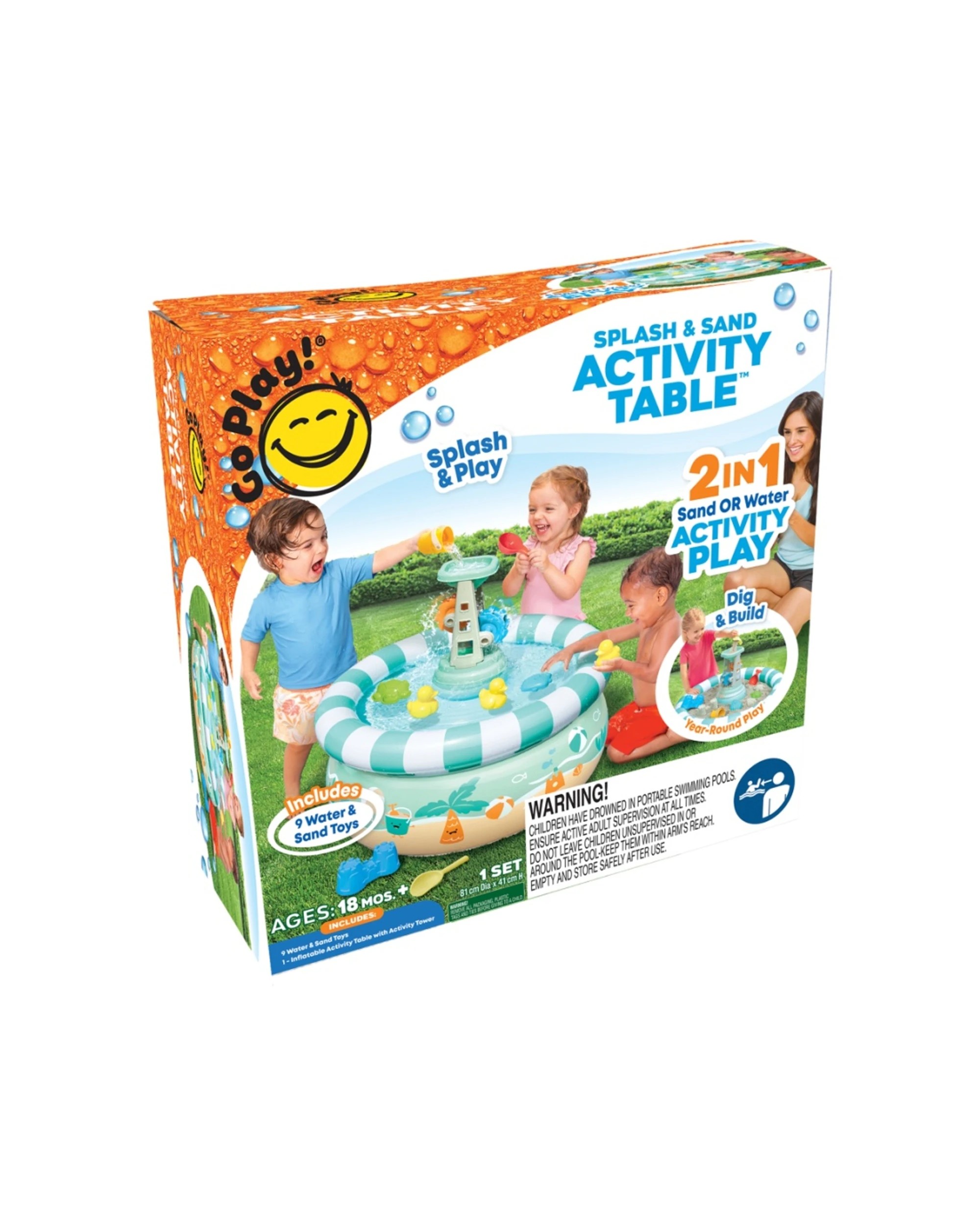 4 Go Play Splash & Sand Activity Table Inflatable 2-in-1 Sand and Water Play - Multi, 4 of 5