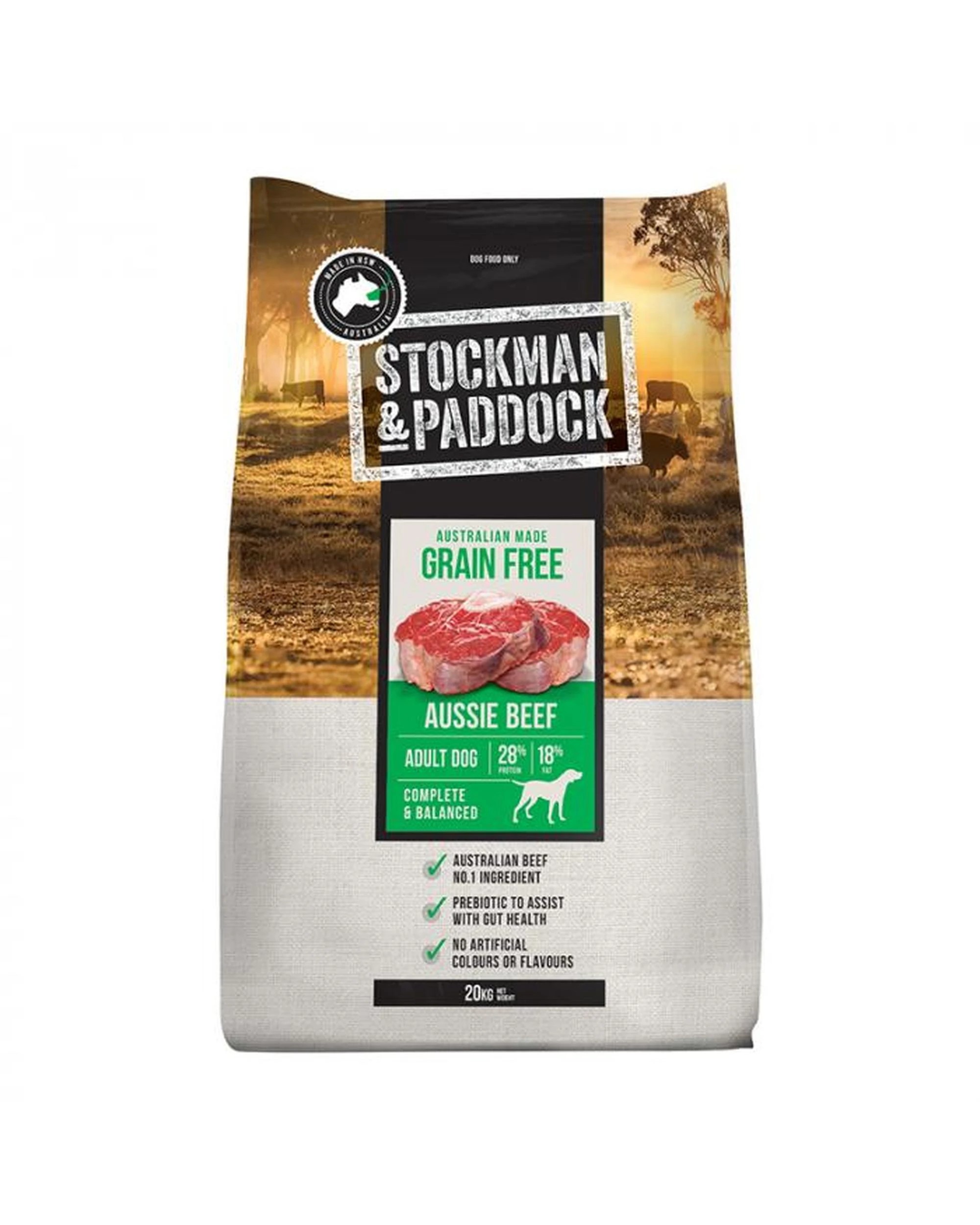 1 Stockman & Paddock Dog Food Grain Free Aussie Beef 20kg, 1 of 1
