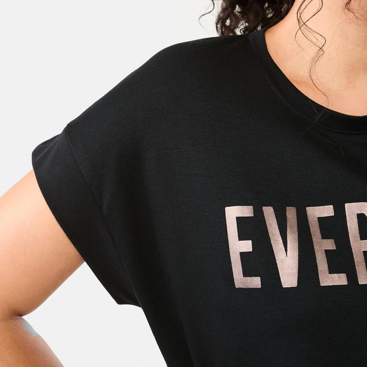 6 Everlast Womens Relaxed Long T-shirt EVERLAST BLACK, 6 of 7