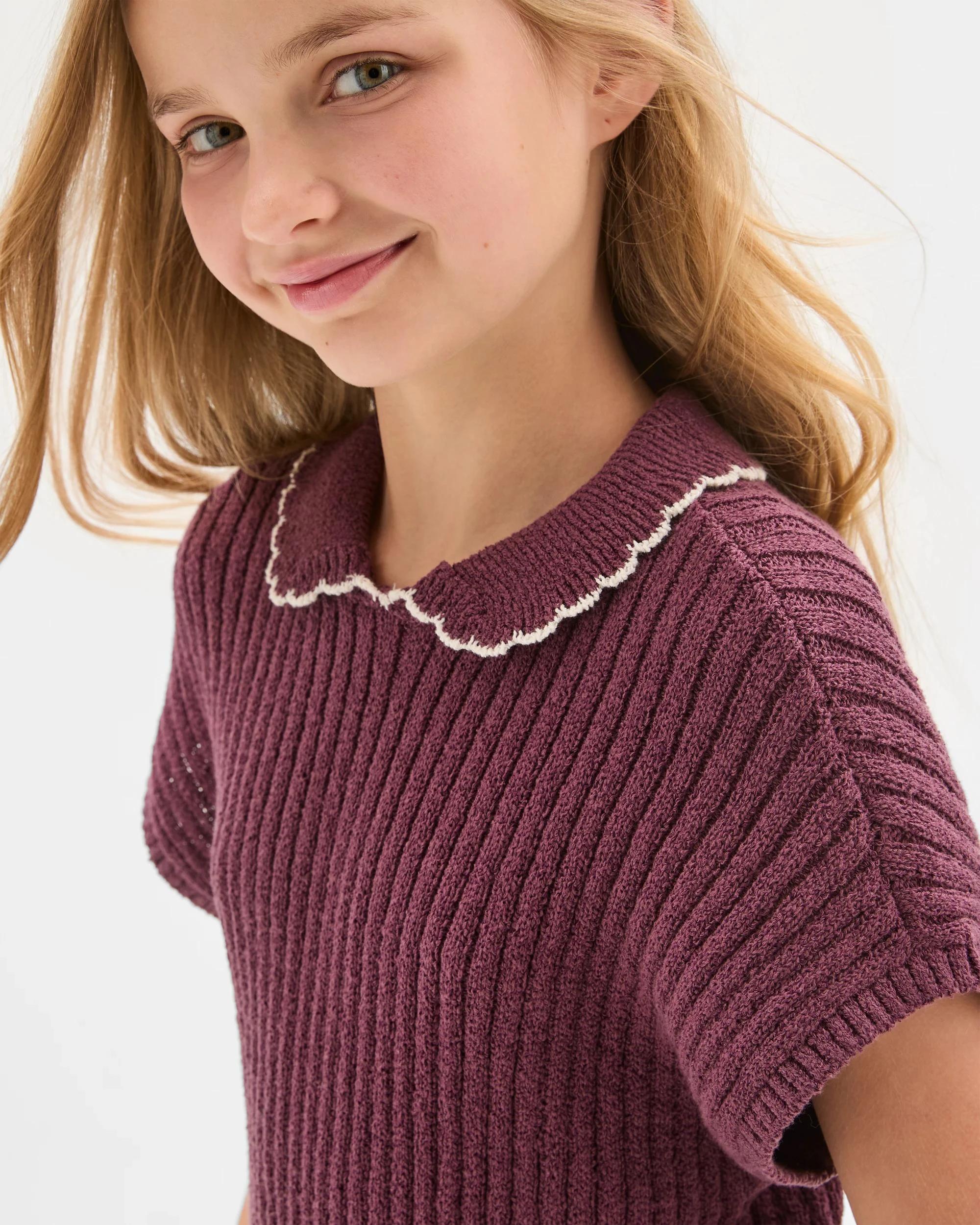 3 Target Australian Cotton Blend Knit T-Shirt EGGPLANT, 3 of 6