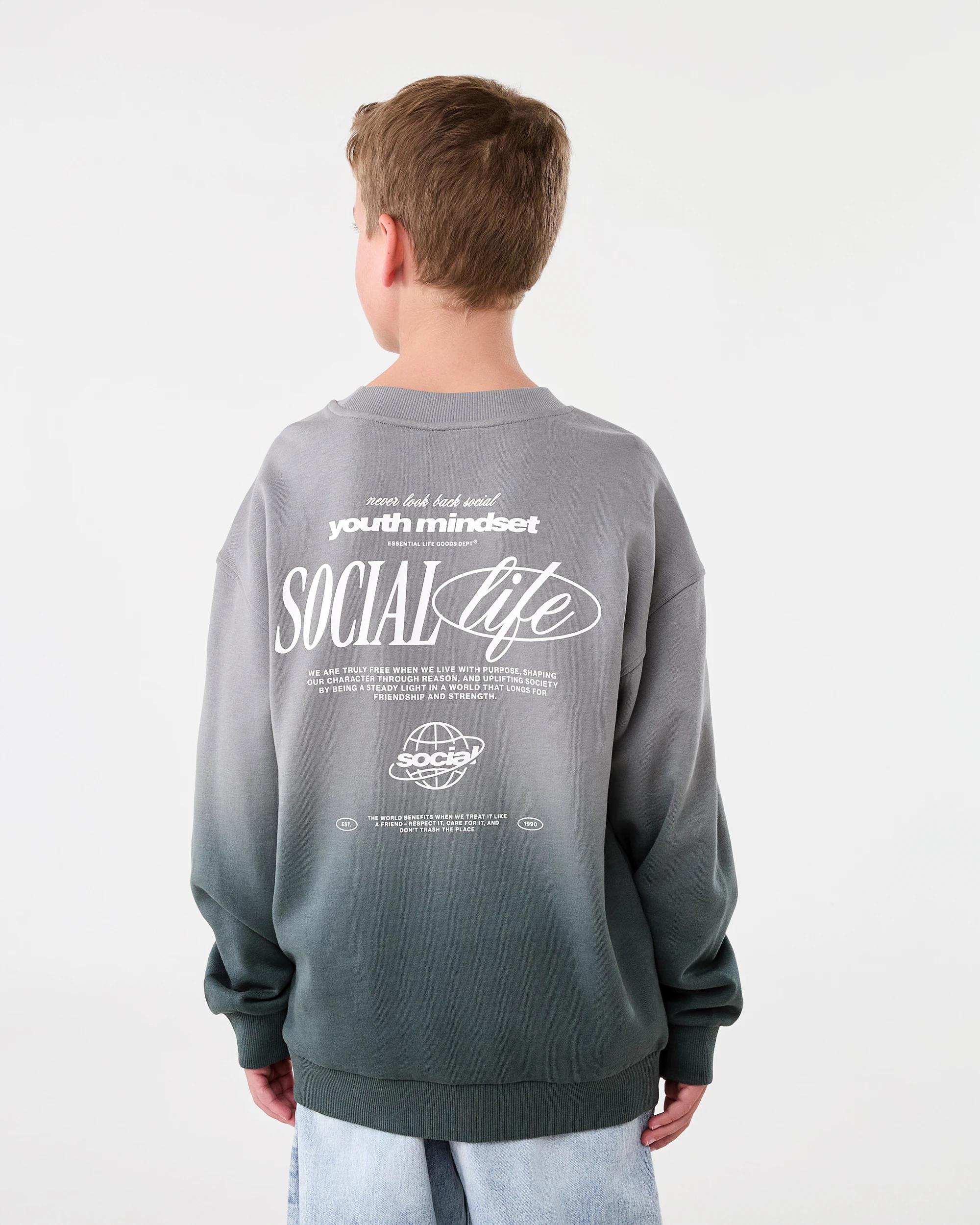 2 Oversized Washed Crew Neck Sweatshirt Yth Ombre, 2 of 8