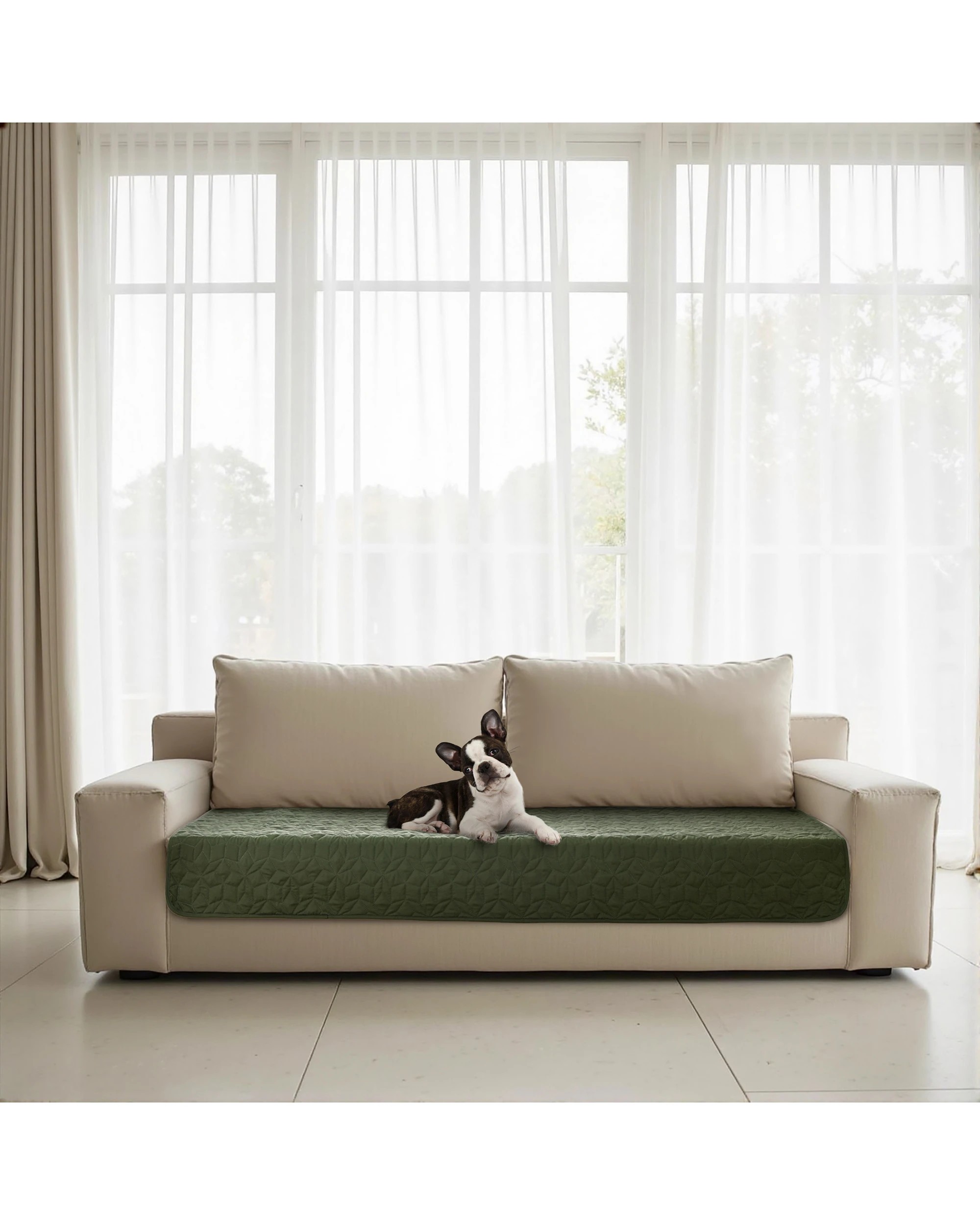 2 Charlie's Sofur Waterproof Dog 2-Seater Couch Cover Protector 76x178cm - Olive, 2 of 10