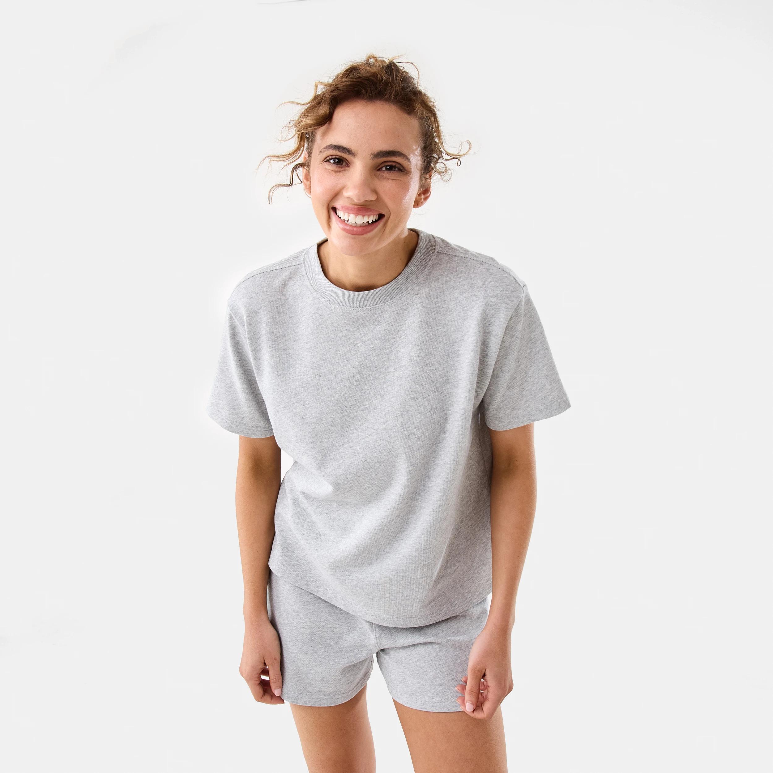 7 Active Womens Terry T-shirt Soft Grey Marle, 7 of 7