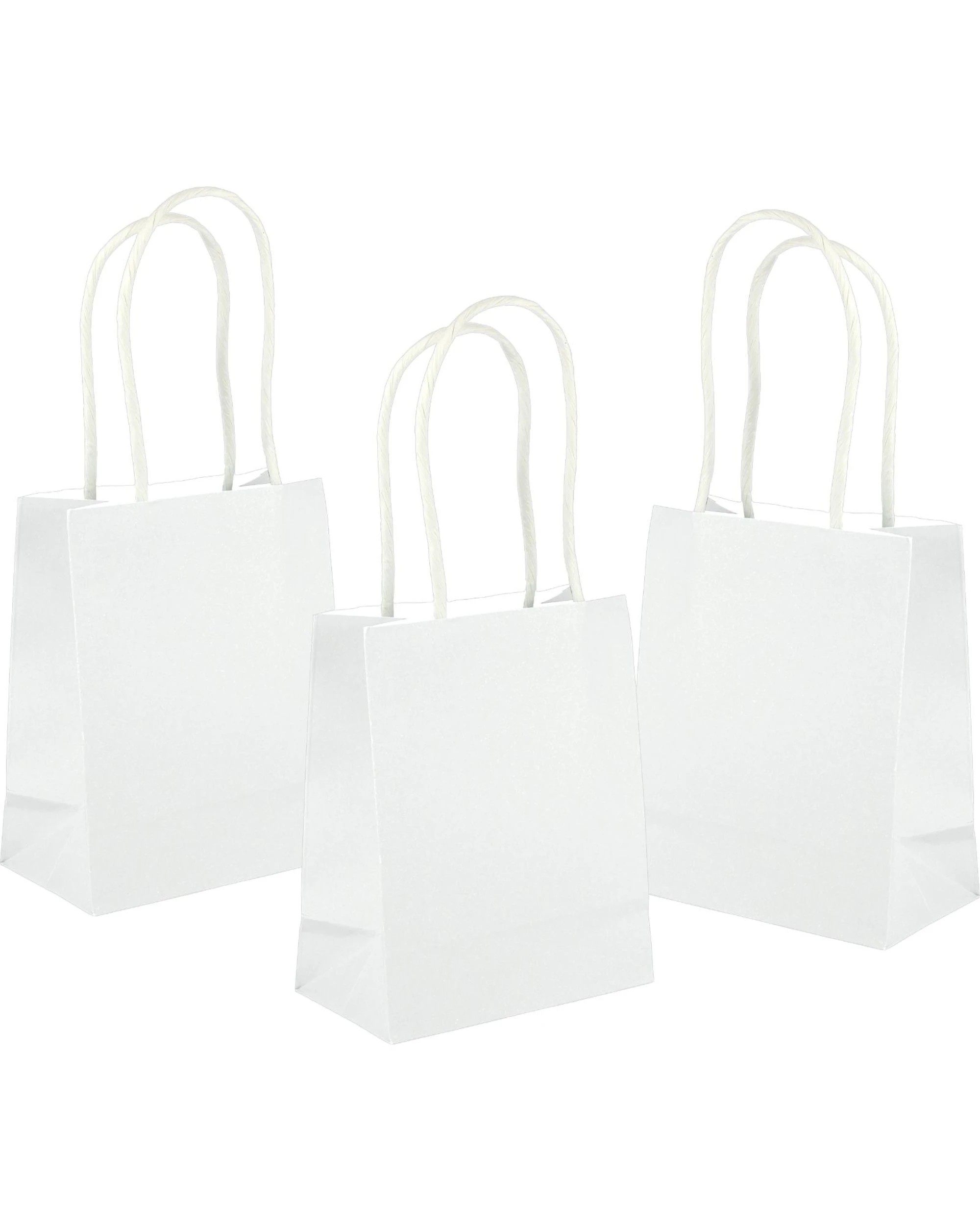 1 Artwrap Kraft Paper Gift Bags 13.5cm Pack of 5 - White, 1 of 2