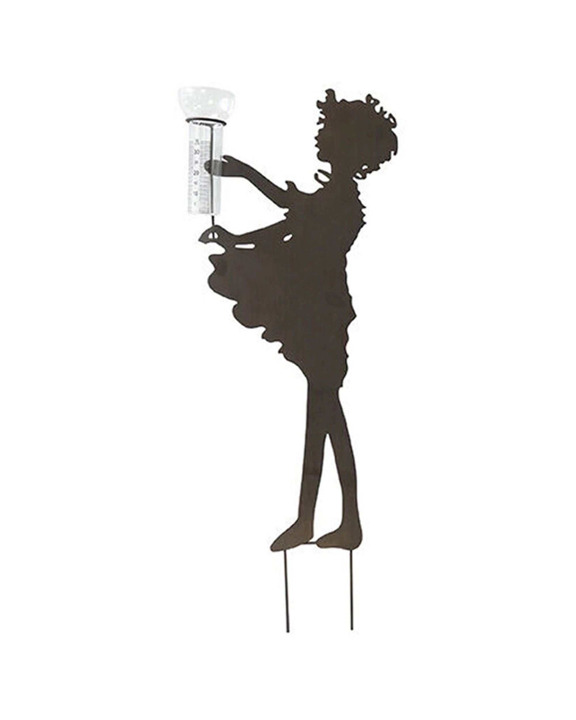 1 Alfresco Large Powder Coated Steel Boy Girl with Rain Gauge - Multi, 1 of 5
