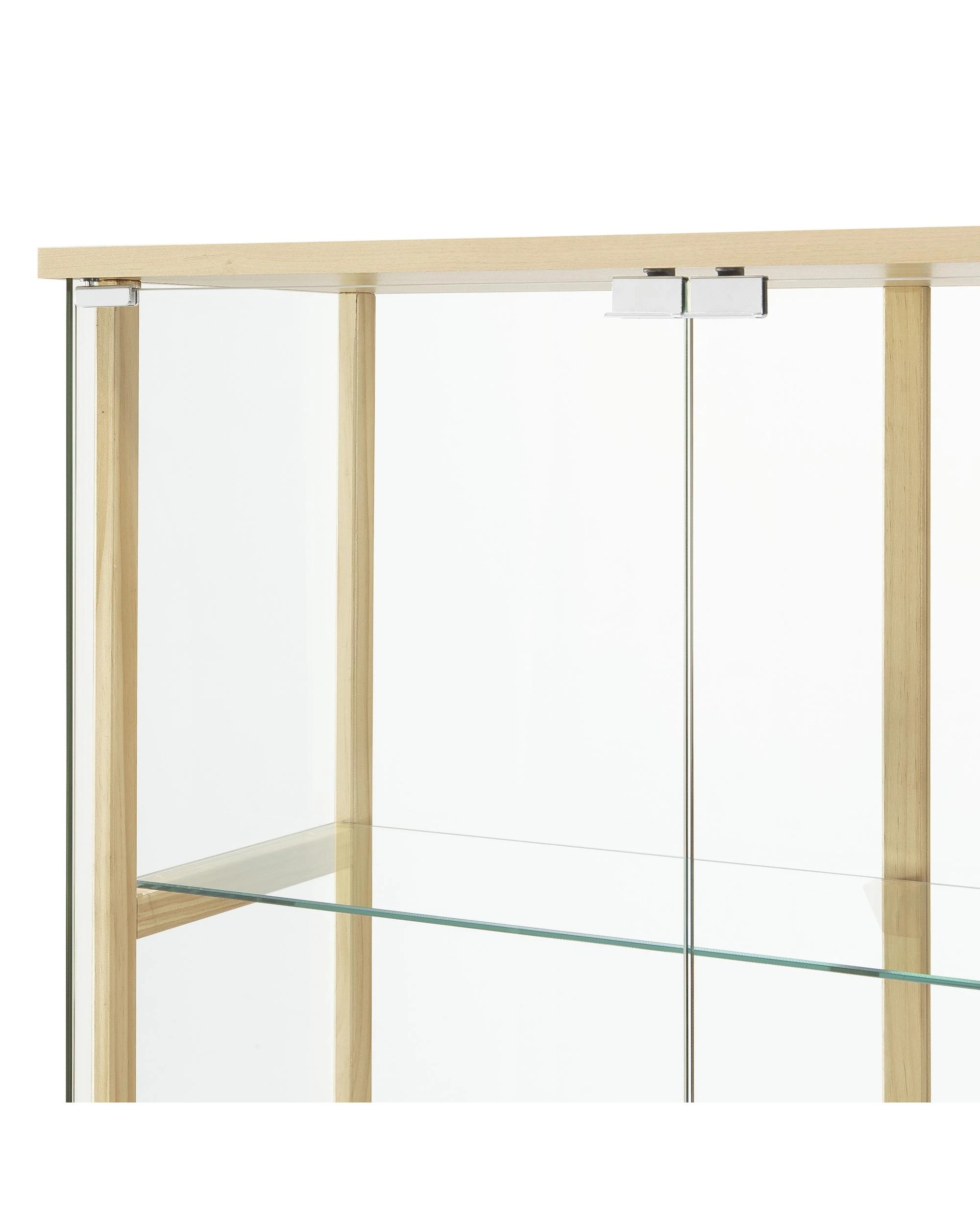 6 Kodu Glass Display 4 Tier Cabinet Trophy Display Storage Shelf 2 Door Beech - Natural, 6 of 8