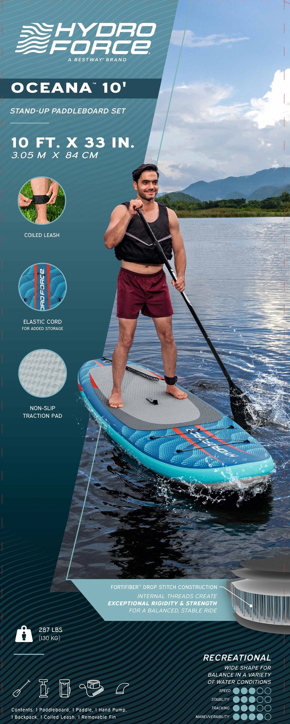 8 Bestway Hydro Force Oceana 10ft. Stand-Up Paddleboard Set, 8 of 8