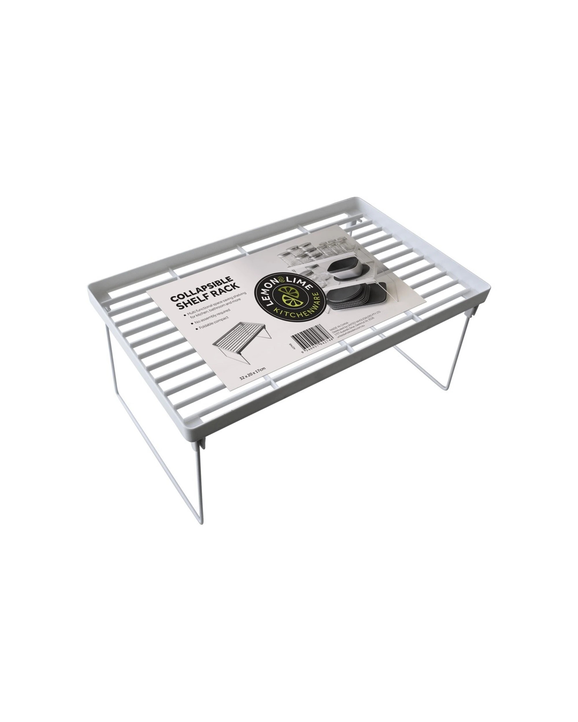 Lemon & Lime Collapsible Kitchen Shelf Rack 39X24X18cm - White - Kmart