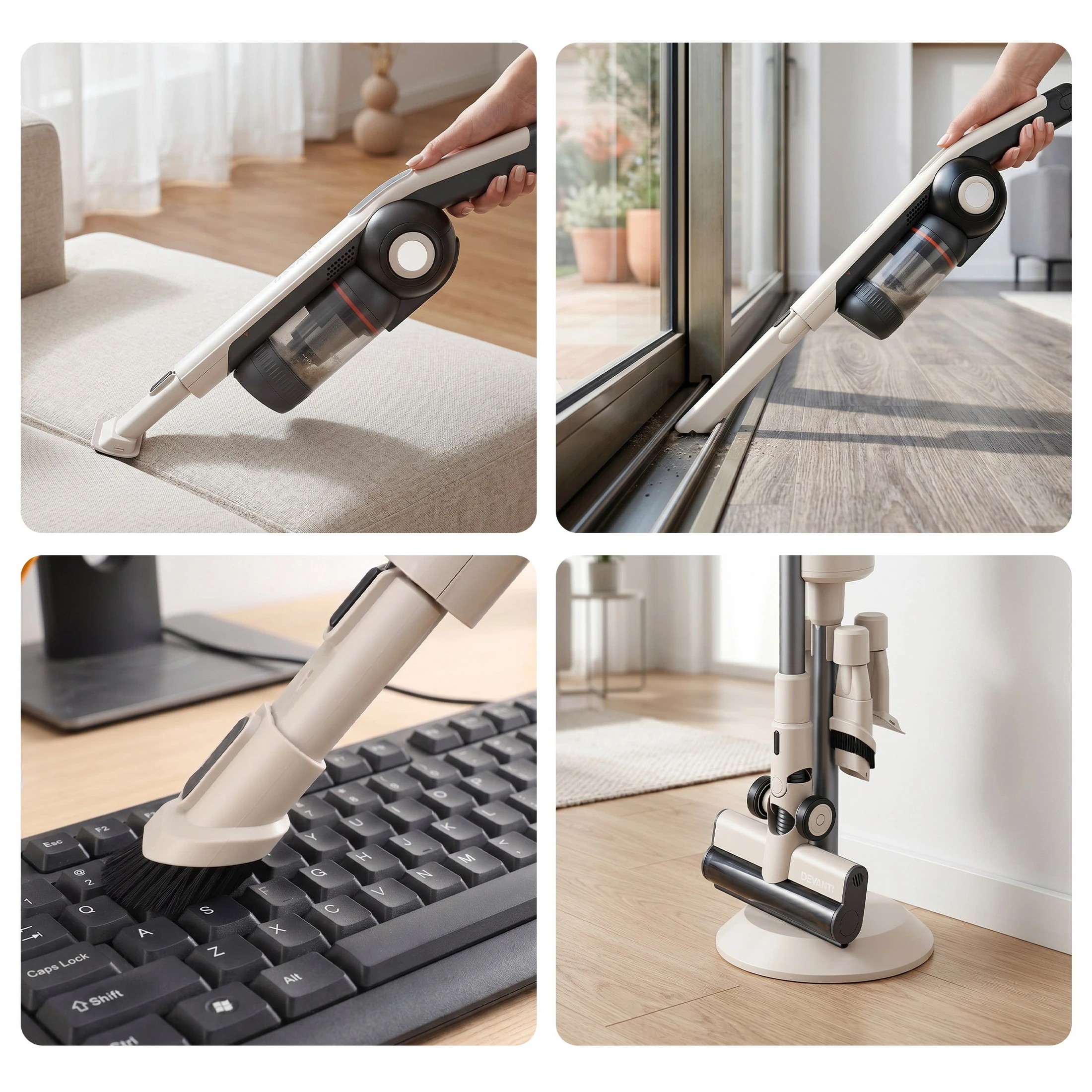 7 Devanti Cordless Vacuum Cleaner with Auto-Empty Dust Station, 18kPa Powerful Suction - Brown, 7 of 10
