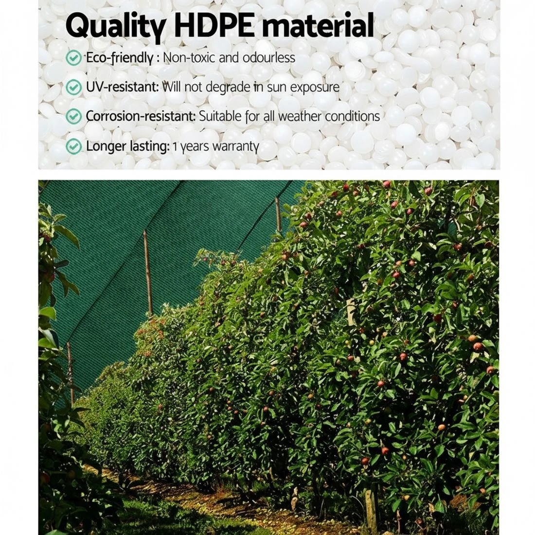 5 Instahut 90% Shade Cloth 3.66x20m Shadecloth Sail Heavy Duty - Green, 5 of 5