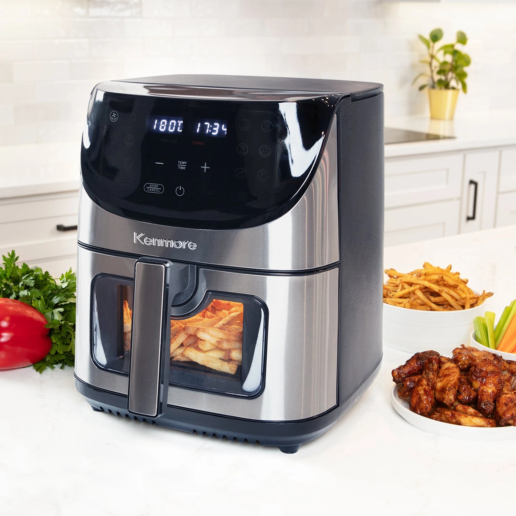 2 Kenmore 7.8L Family Air Fryer 12 Function - Silver, 2 of 8