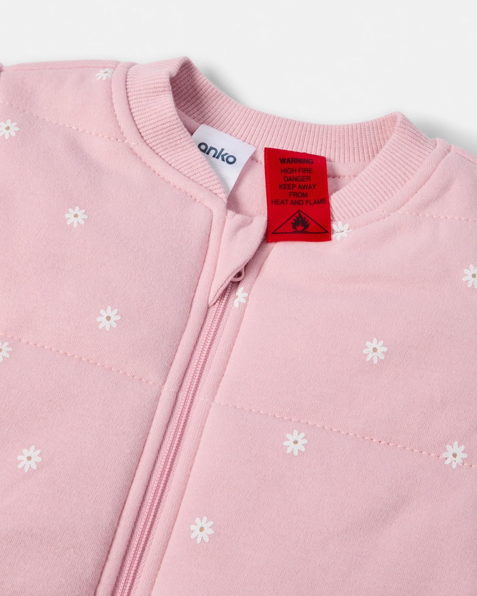 3 Australian Cotton 3.5 Tog Sleeping Bag Pnk Daisy, 3 of 4