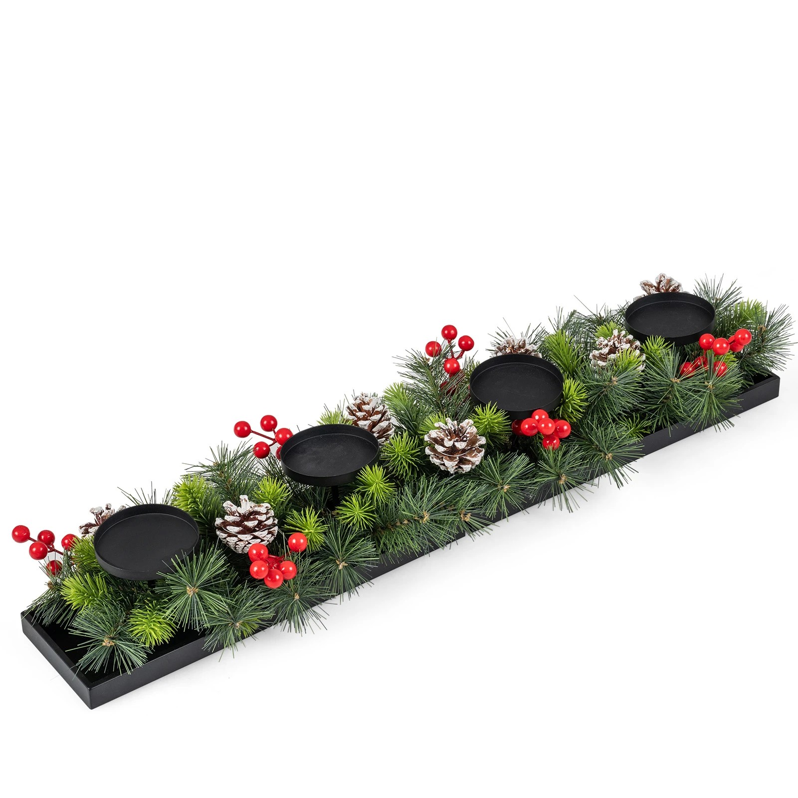 1 Costway 70cm Christmas Candle Holder Centerpiece Foldable Xmas Tabletop Decoration Without Candle, 1 of 8