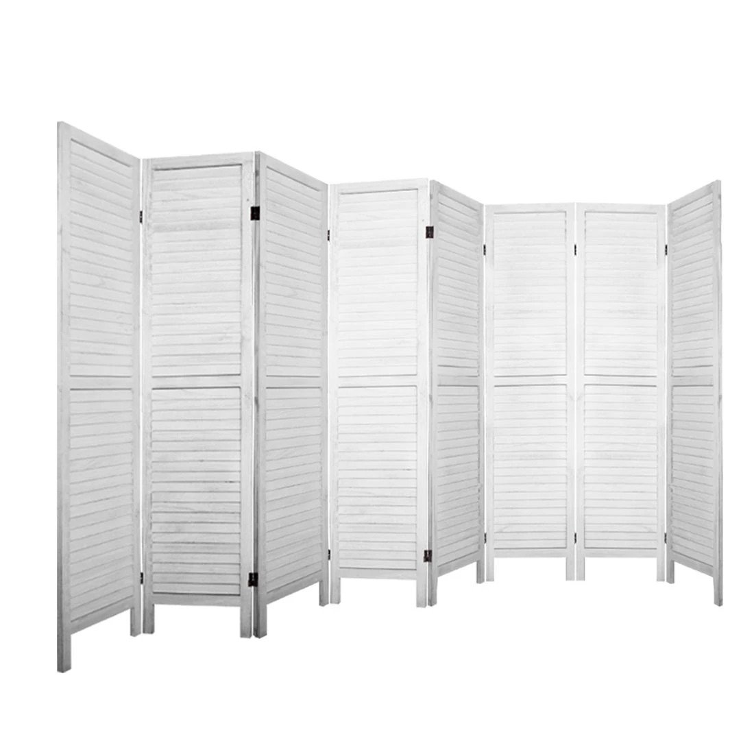 3 Artiss 8 Panel Room Divider Screen 326x170cm Louver - White, 3 of 8