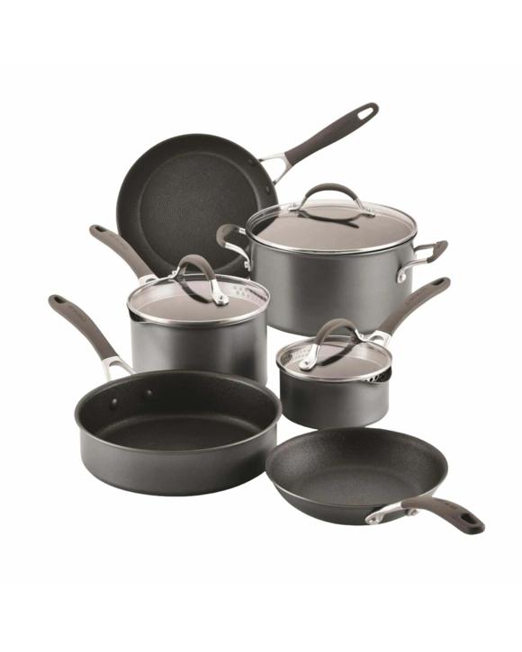 Circulon ScratchDefense A1 Nonstick Induction 9 Piece Cookware Set - Grey