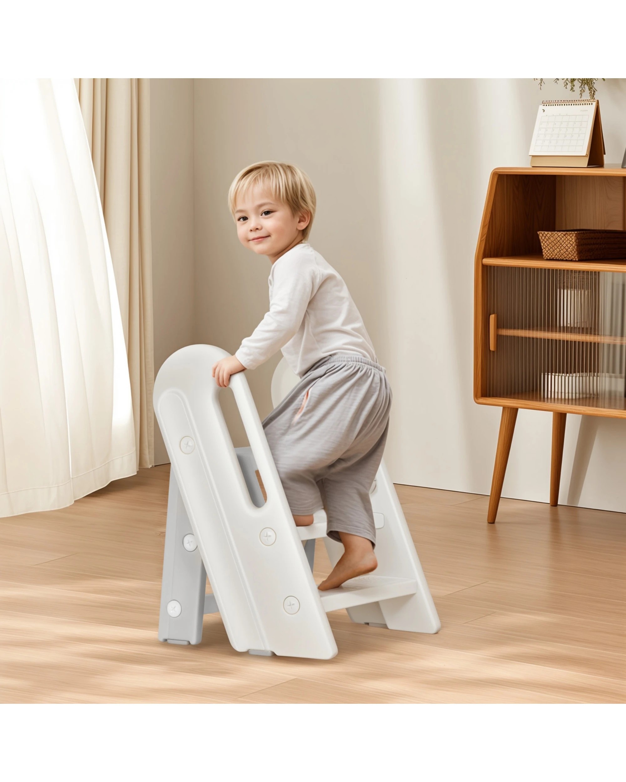9 Advwin Foldable Toddler Step Stool with Adjustable Height, 9 of 9