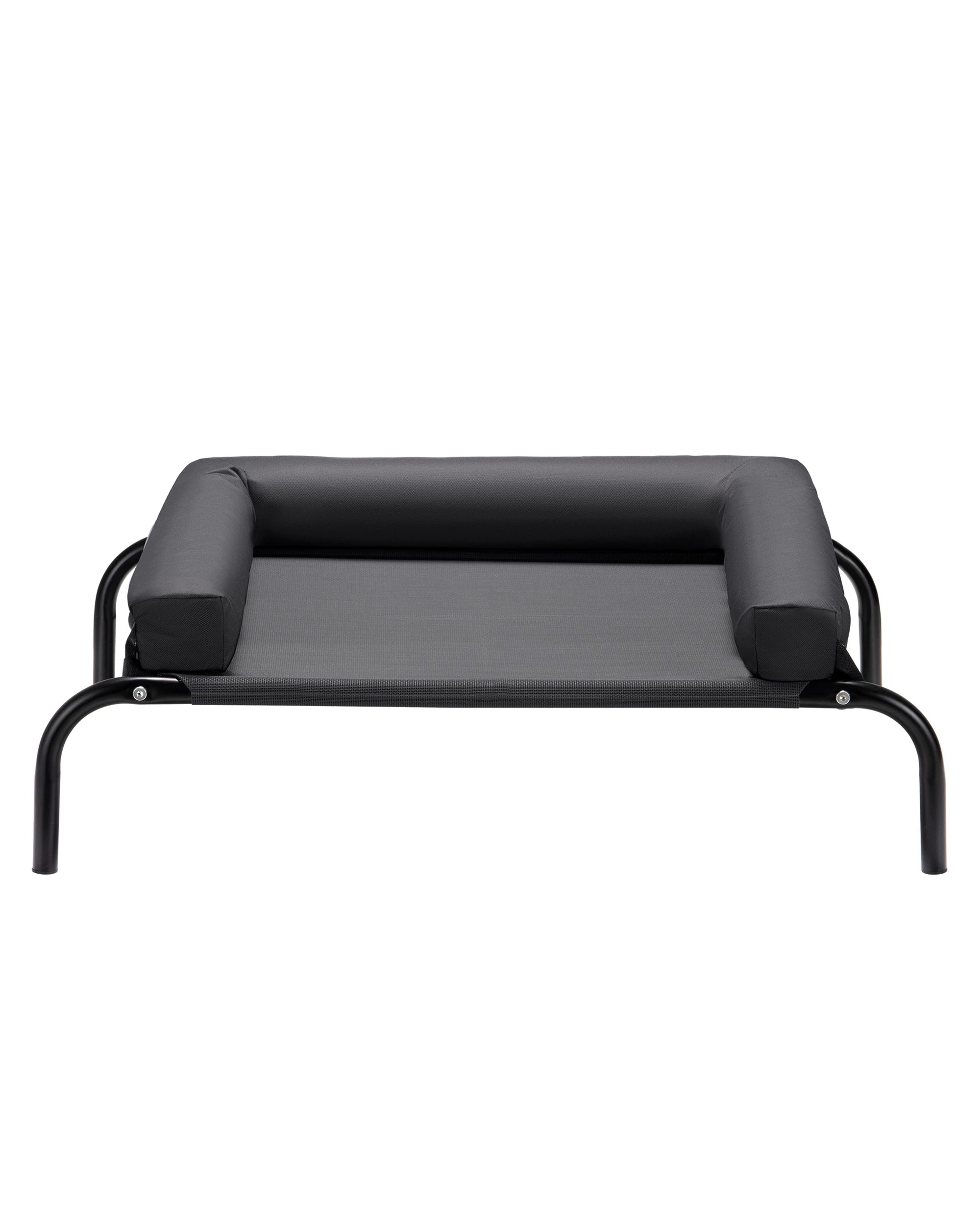 2 Petzly 64x88cm Elevated Trampoline Bolster Raised Pet Dog Bed Black, 2 of 8