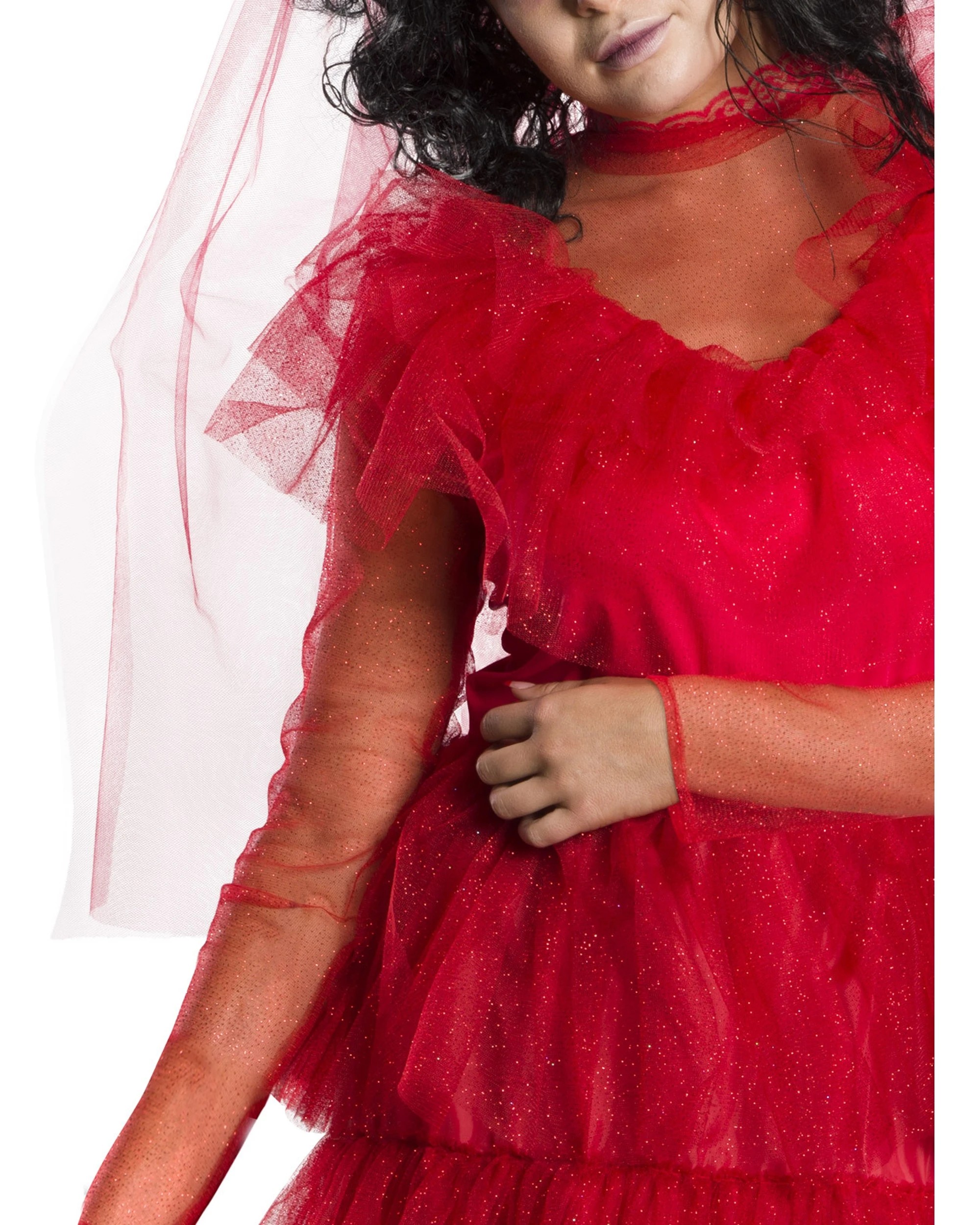 2 Beetlejuice Lydia Deetz Wedding Dress Women's Dress Up Costume Size S - Red, 2 of 3
