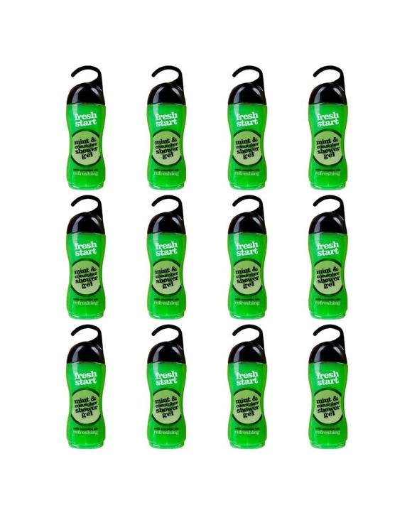Fresh Start 12PK Fresh Start Shower Gel Body Wash And Cucumber Scent 400ml - Green