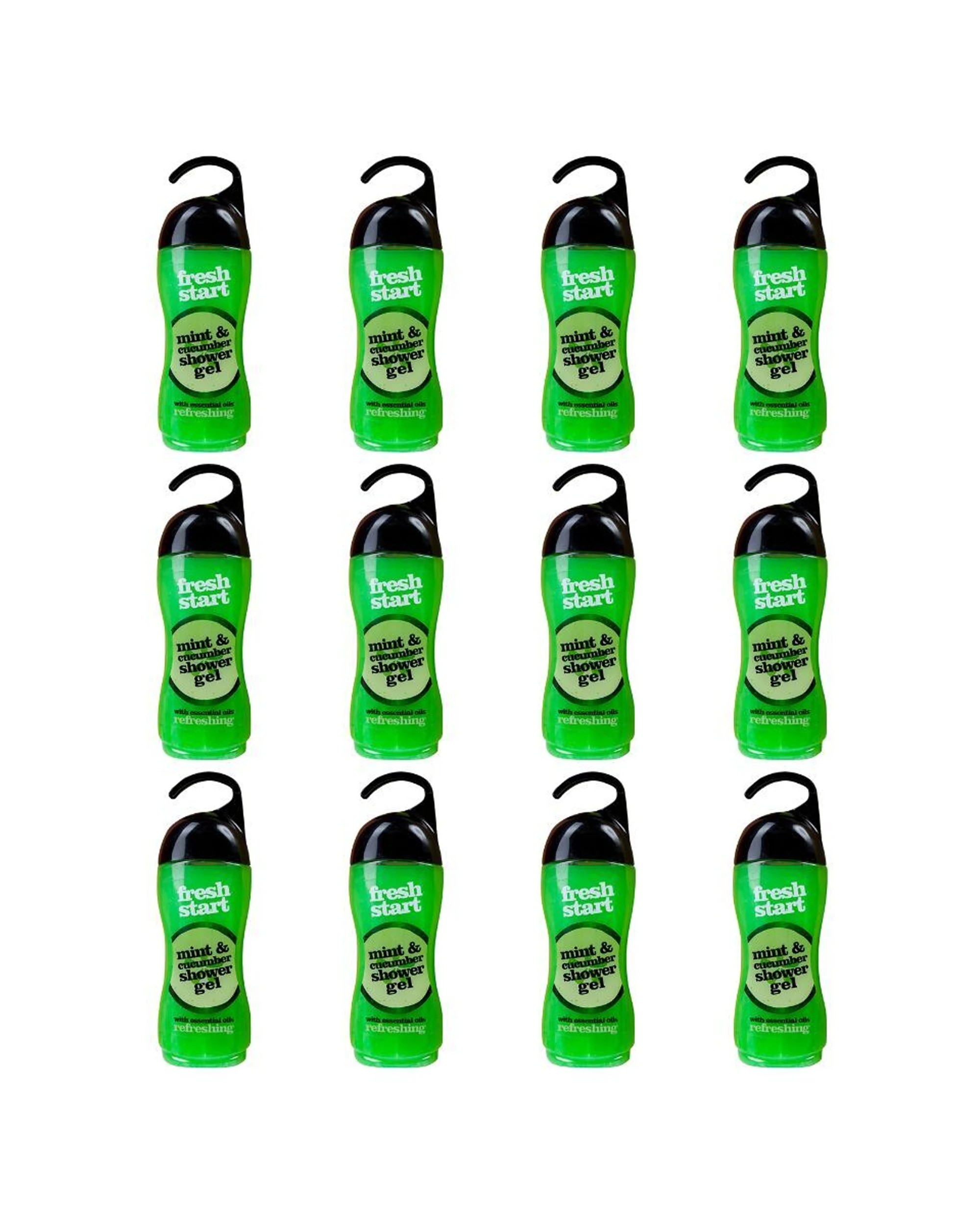 1 Fresh Start 12PK Fresh Start Shower Gel Body Wash And Cucumber Scent 400ml - Green, 1 of 2