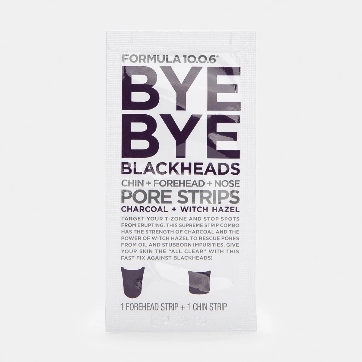 3 Formula 10.0.6 Bye Bye Blackheads Chin, Forehead and Nose Pore Strips - Charcoal & Witch Hazel, 3 of 4