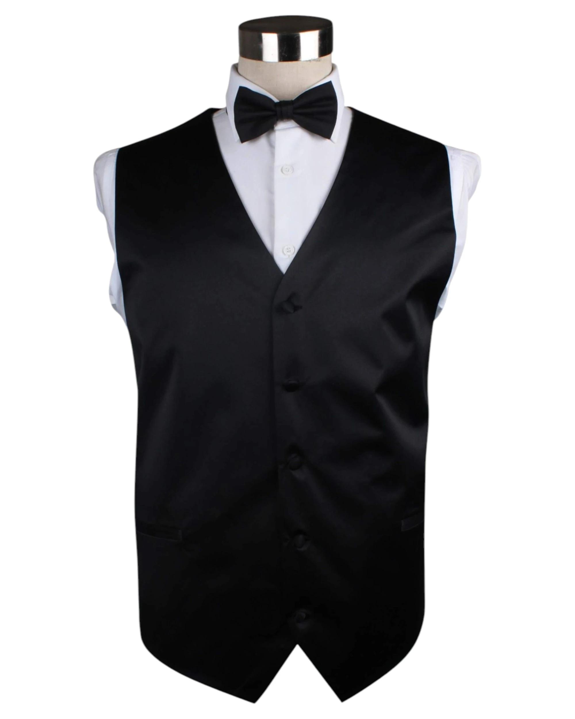 2 Zasel Mens Plain Vest Waistcoat Black, 2 of 5