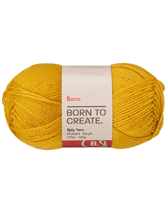 Born 8 Ply Yarn 100g Mustard