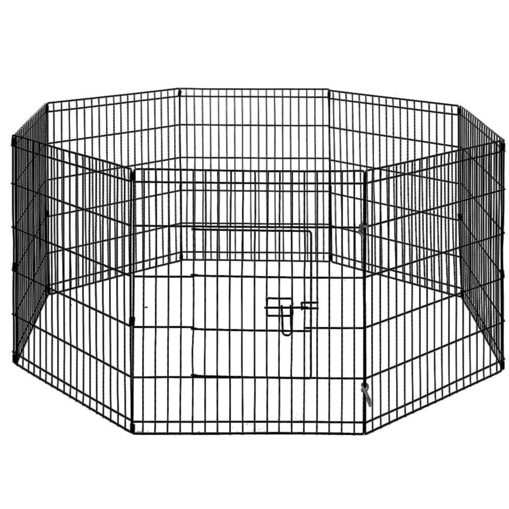 1 i.Pet 2x30" 8 Panel Dog Playpen Pet Fence Exercise Cage Enclosure Play Pen - Black, 1 of 6